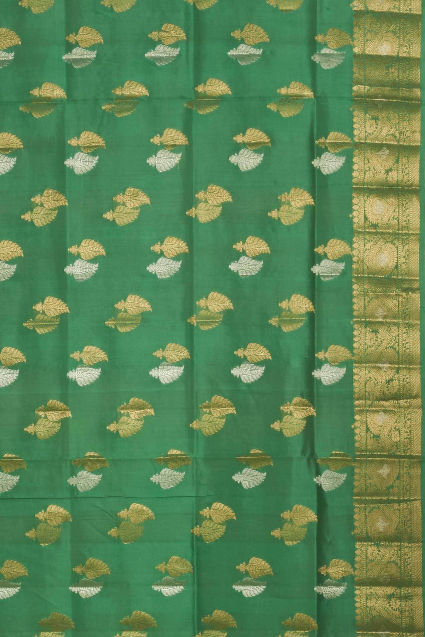 Green Banarasi Tussar Silk Saree