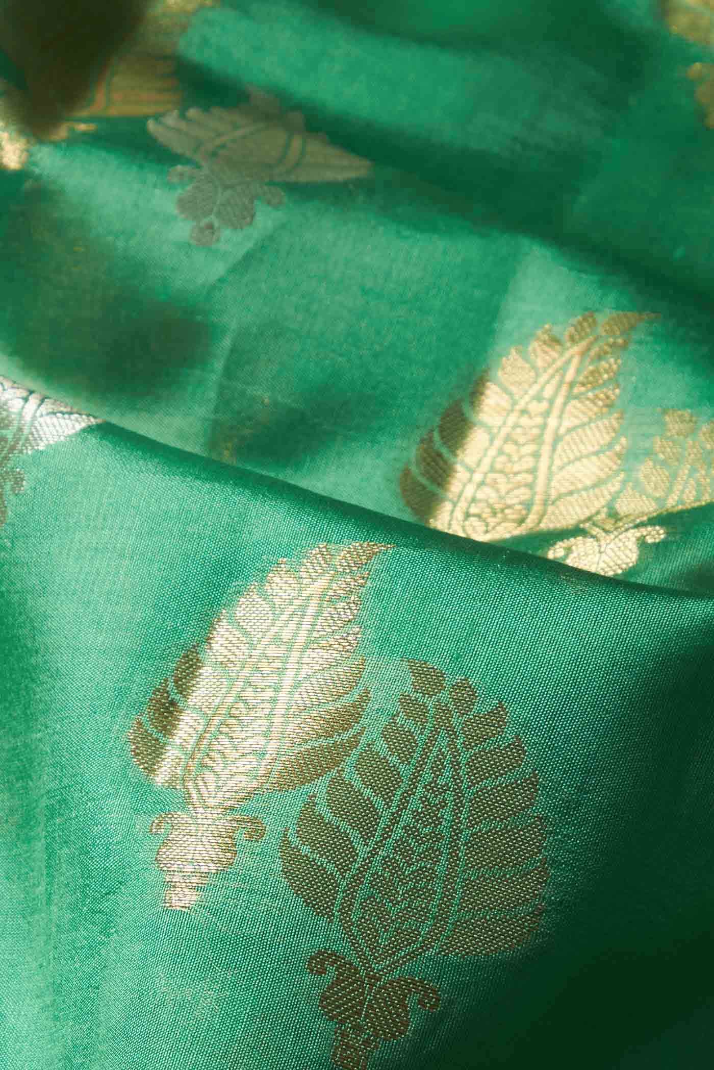 Green Banarasi Tussar Silk Saree