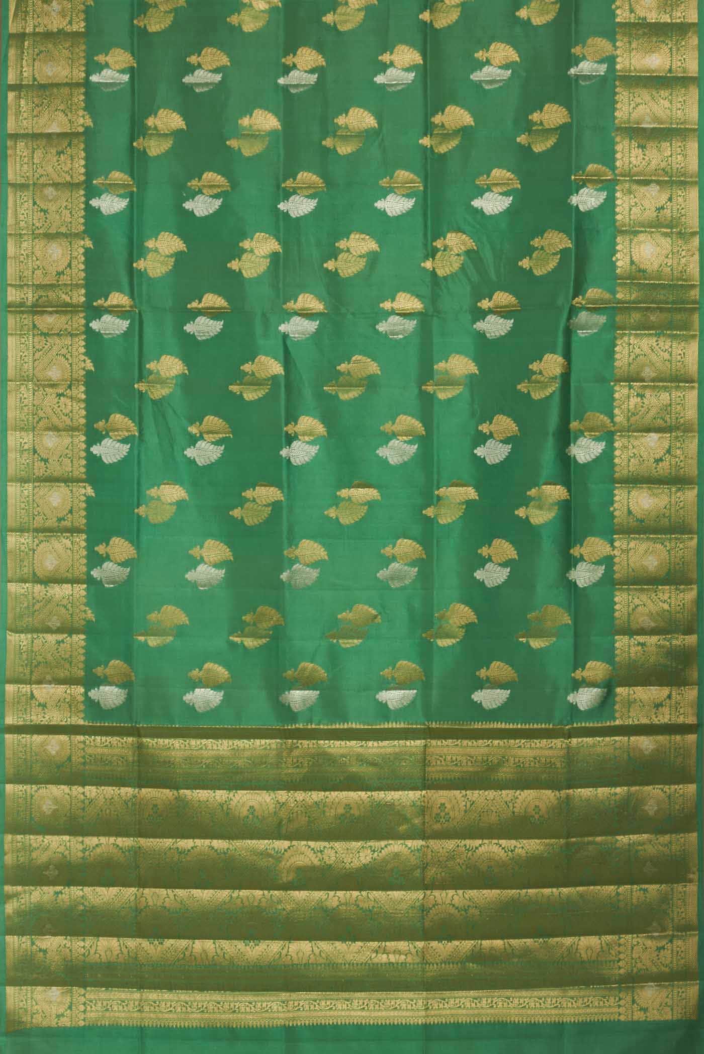 Green Banarasi Tussar Silk Saree
