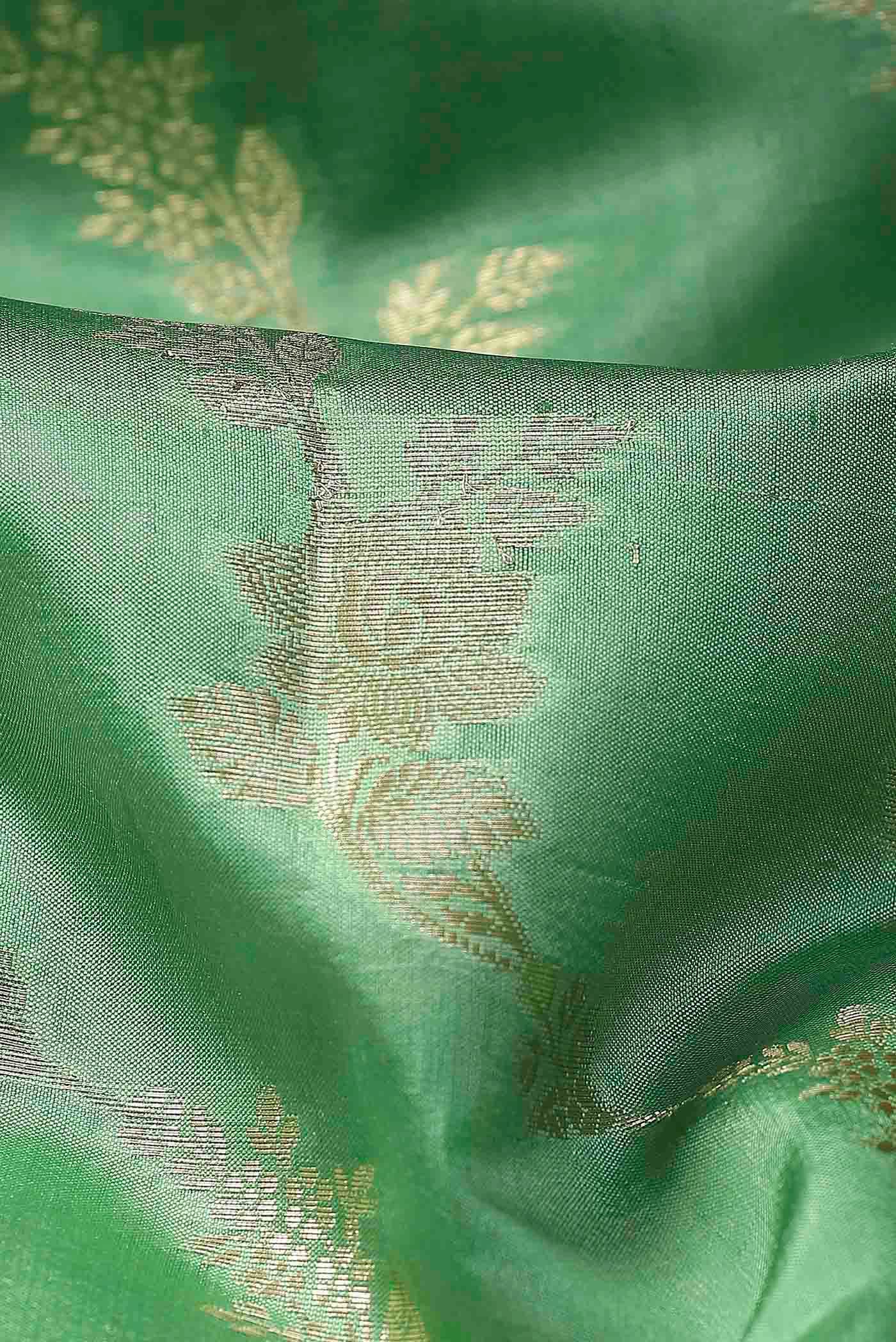 Green Banarasi Raw Silk Saree