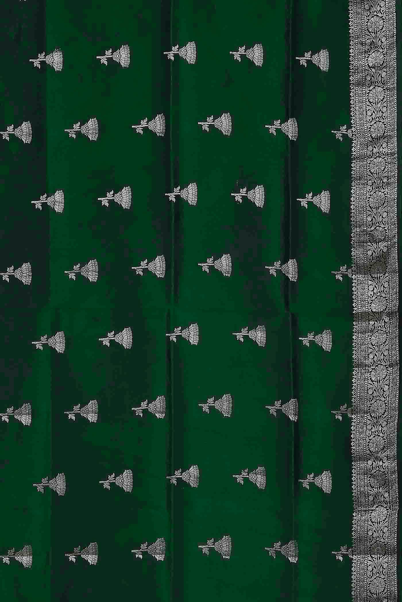 Green Banarasi Raw Silk Saree