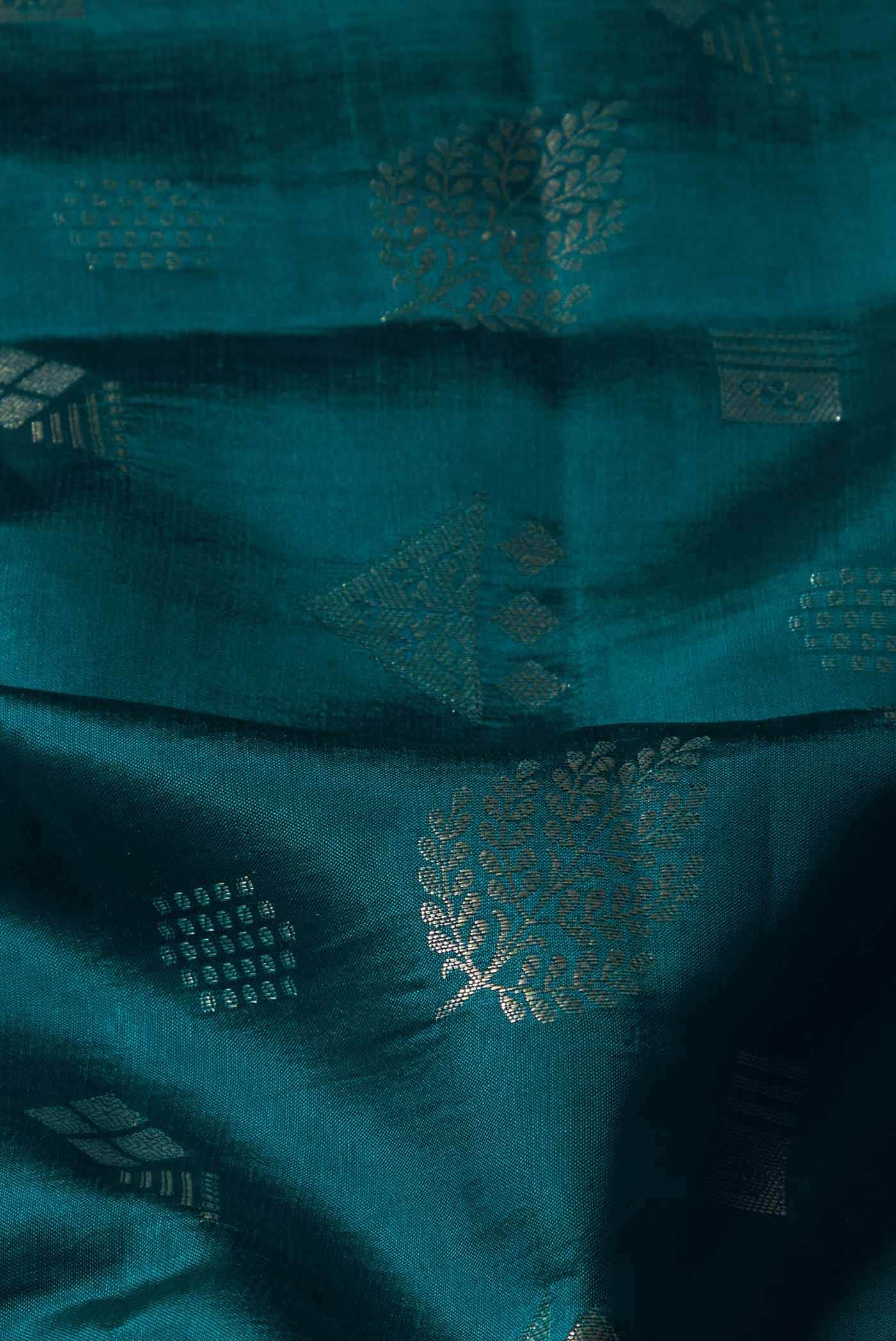 Blue Banarasi Tussar Silk Saree