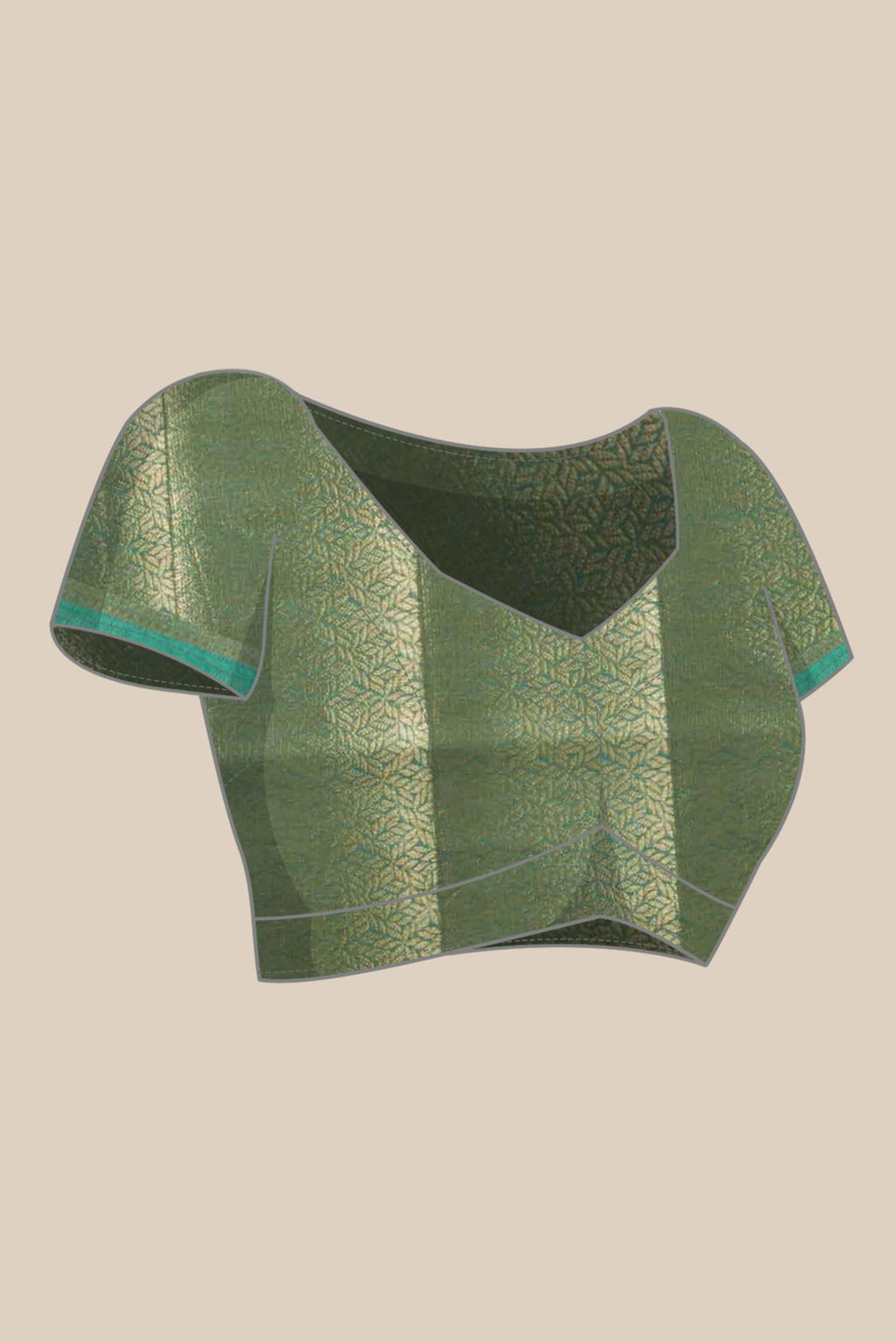 Green Banarasi Tussar Silk Saree