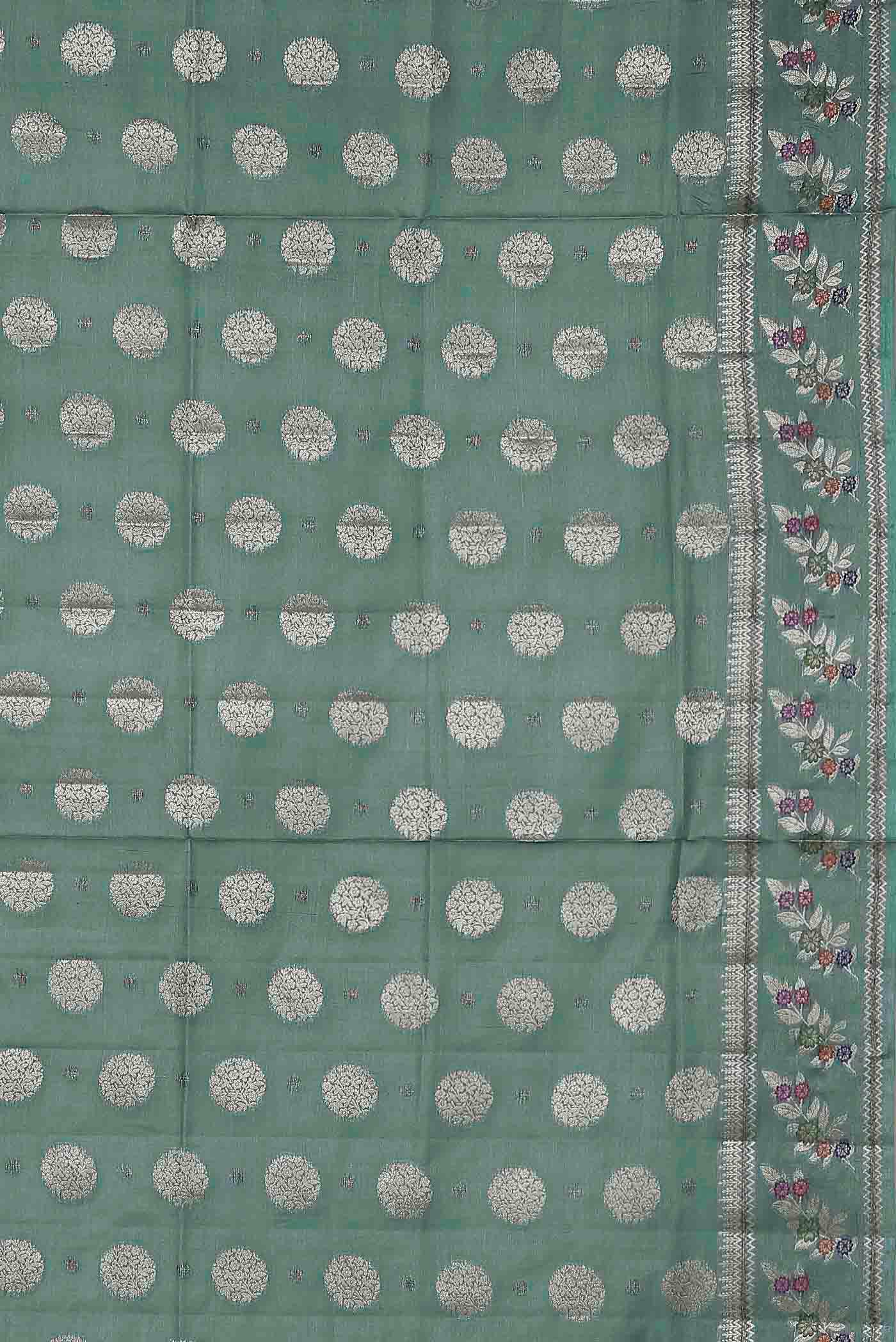 Green Banarasi Tussar Silk Saree