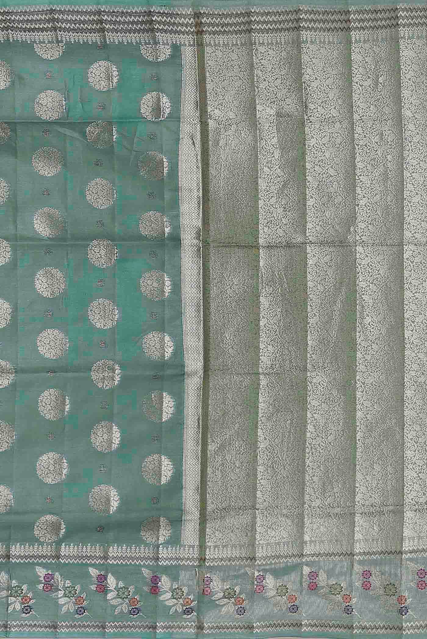 Green Banarasi Tussar Silk Saree