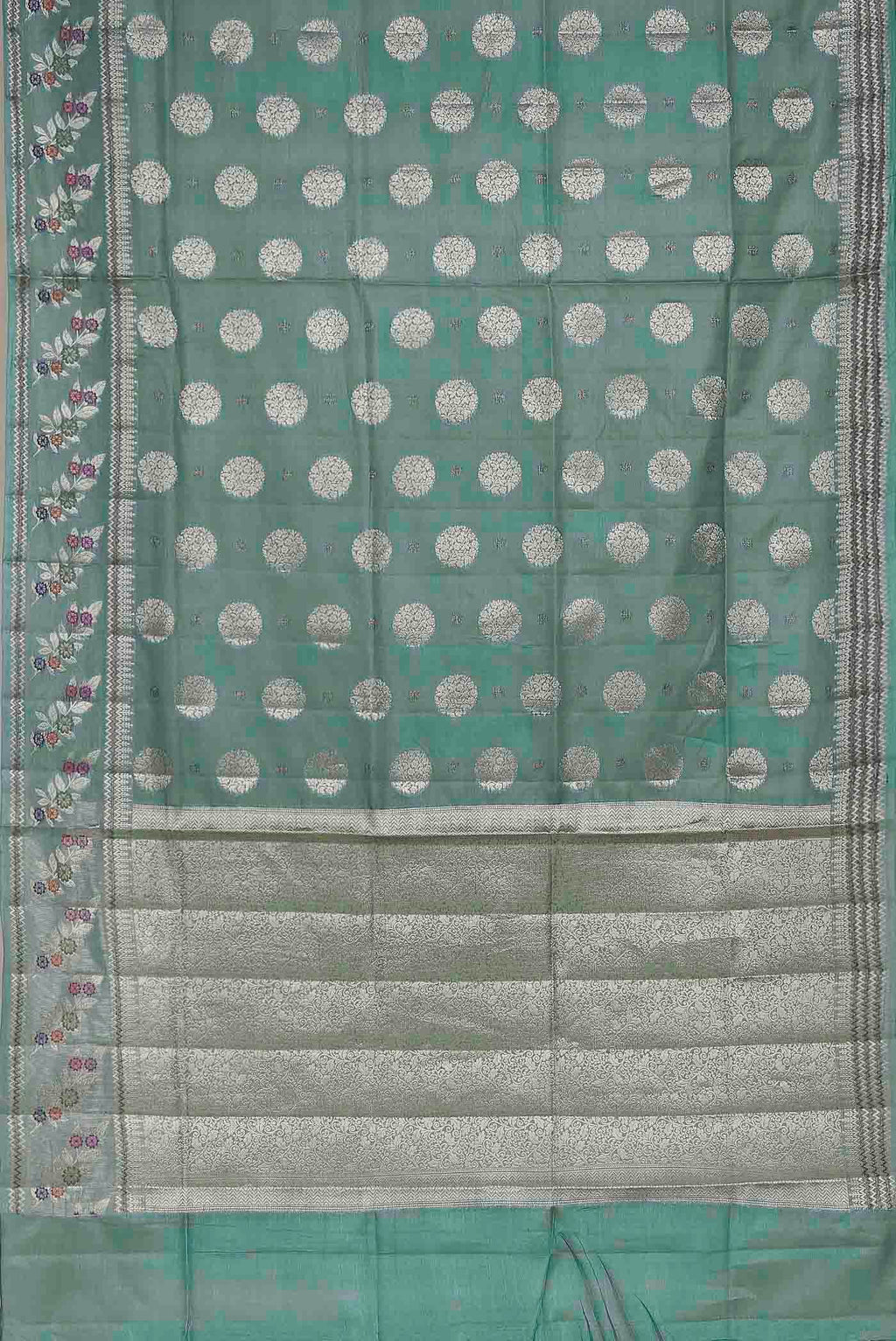 Green Banarasi Tussar Silk Saree