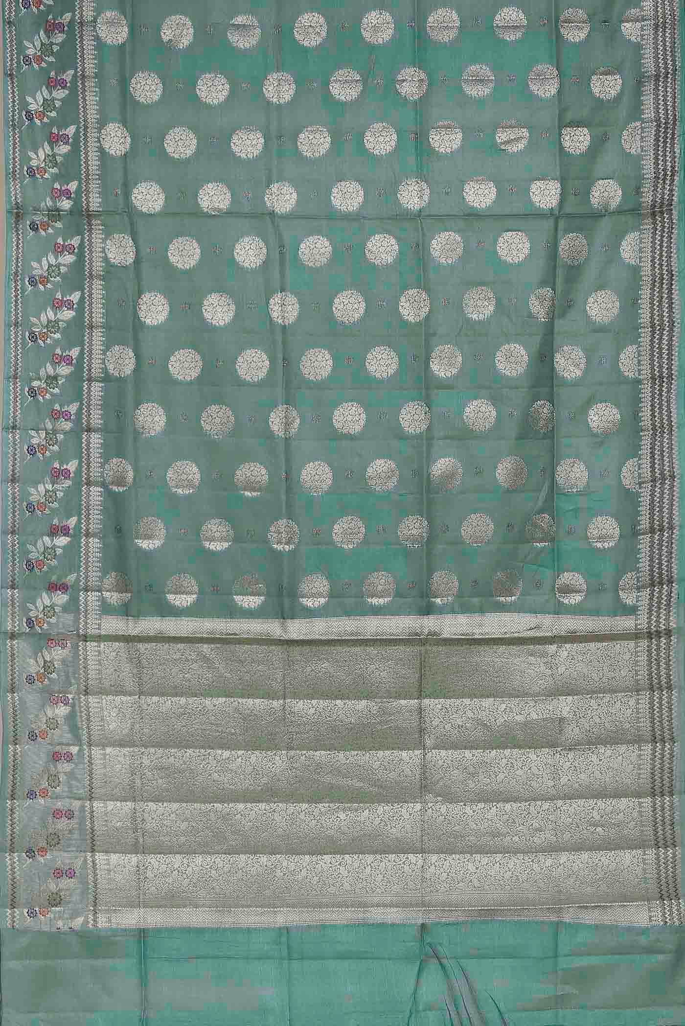 Green Banarasi Tussar Silk Saree