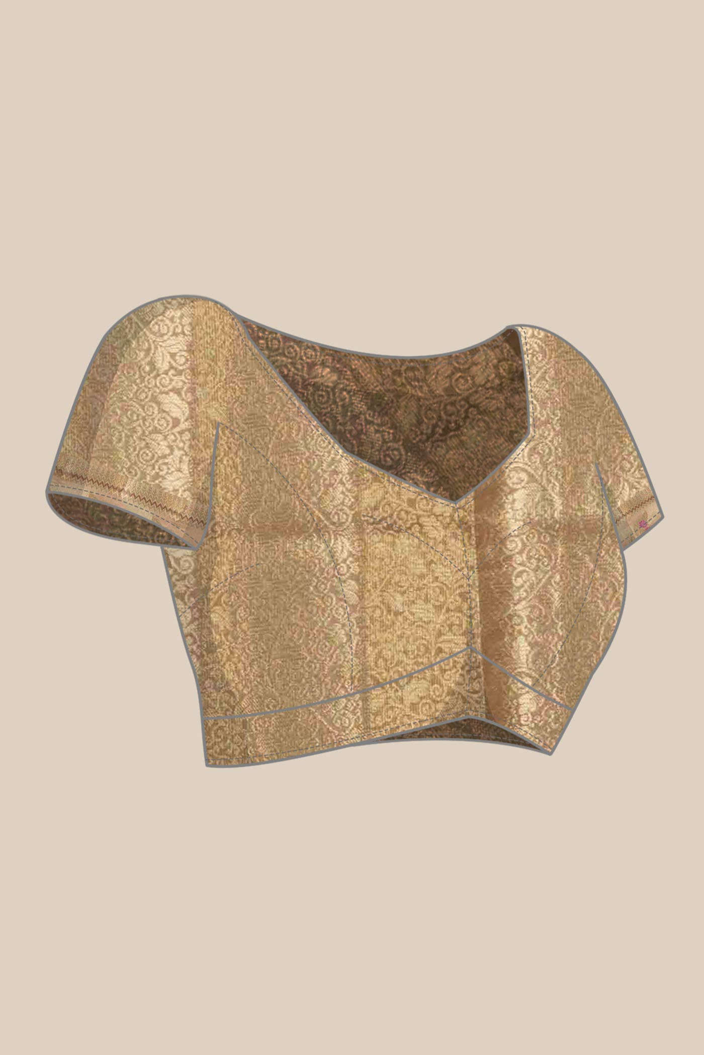 Beige Banarasi Tussar Silk Saree