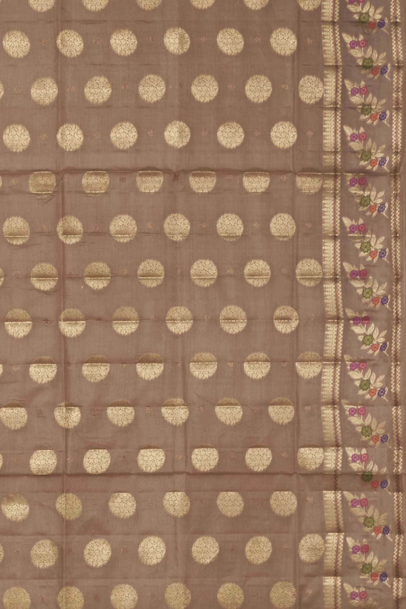 Beige Banarasi Tussar Silk Saree