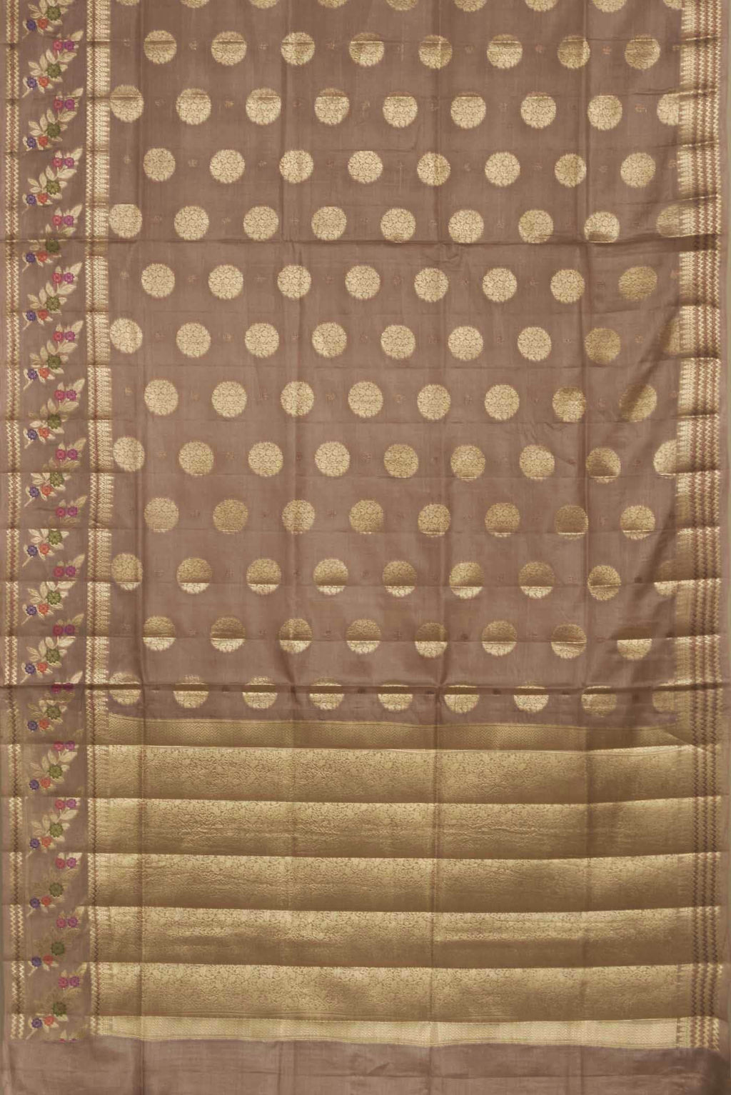 Beige Banarasi Tussar Silk Saree