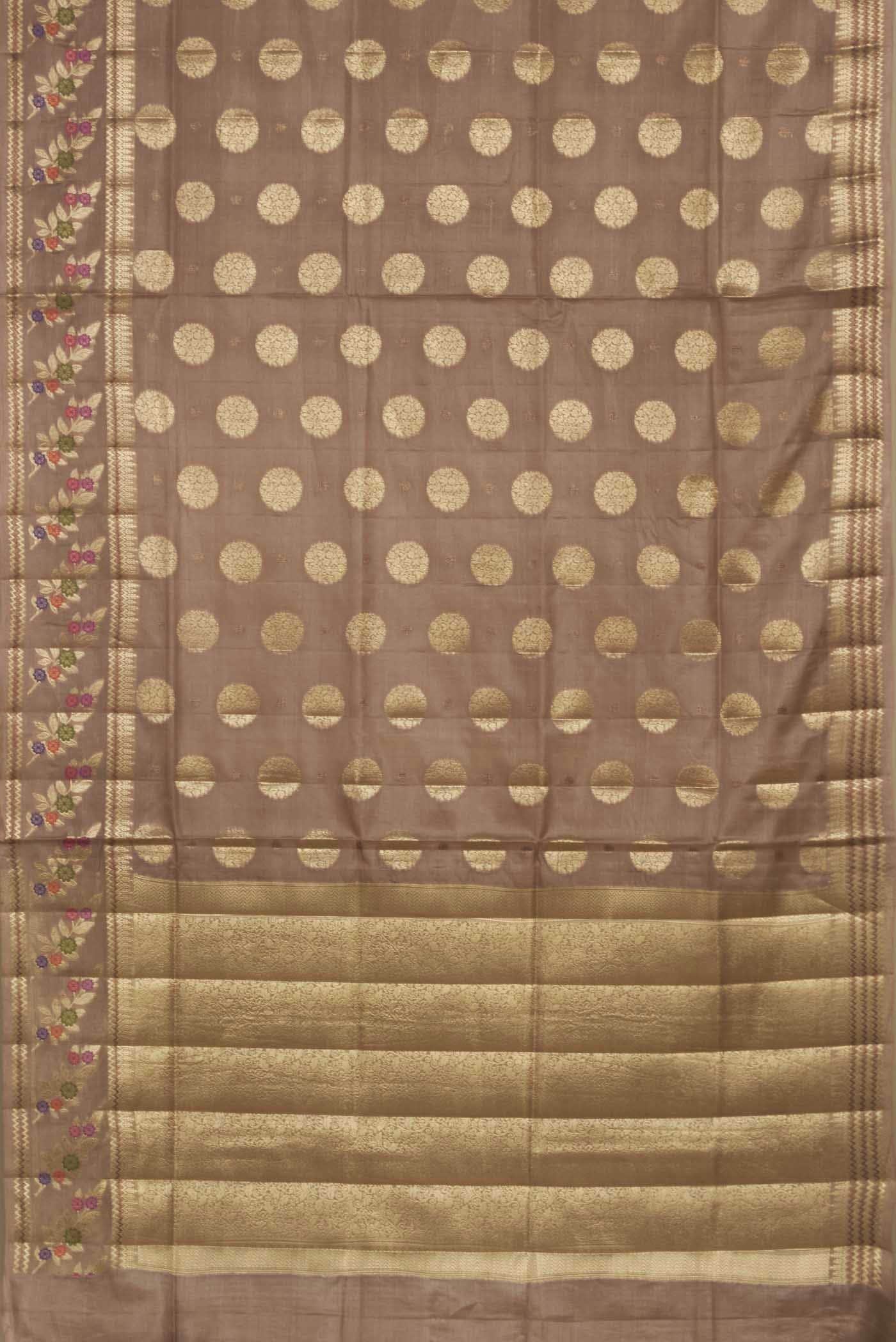 Beige Banarasi Tussar Silk Saree
