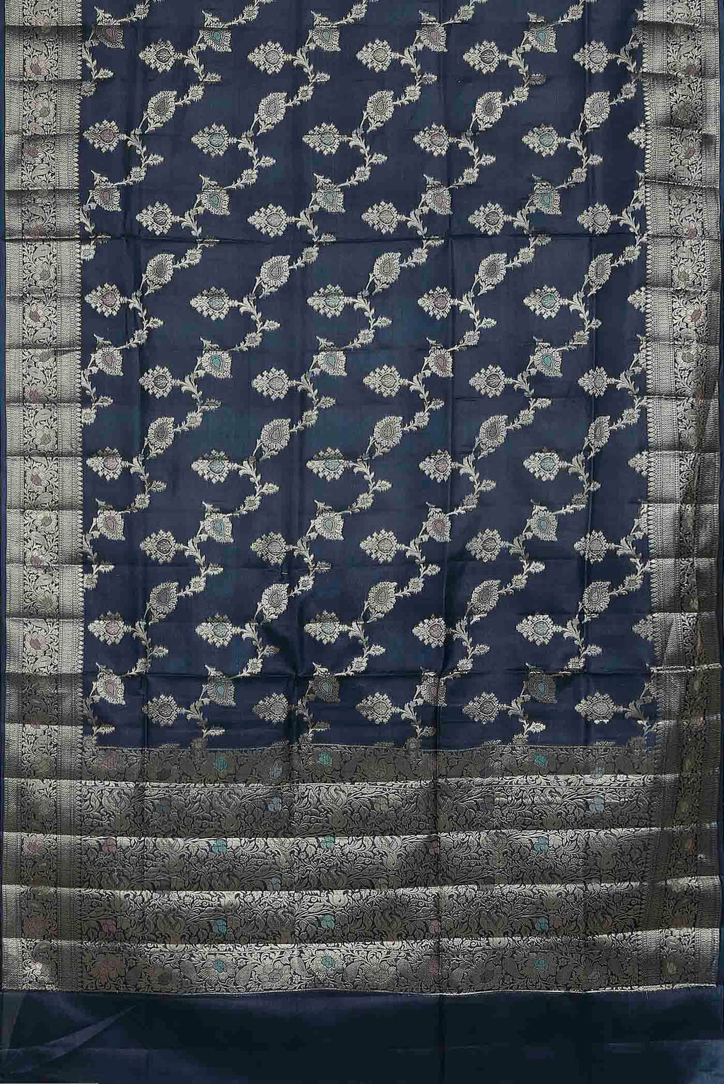 Blue Banarasi Tussar Silk Saree