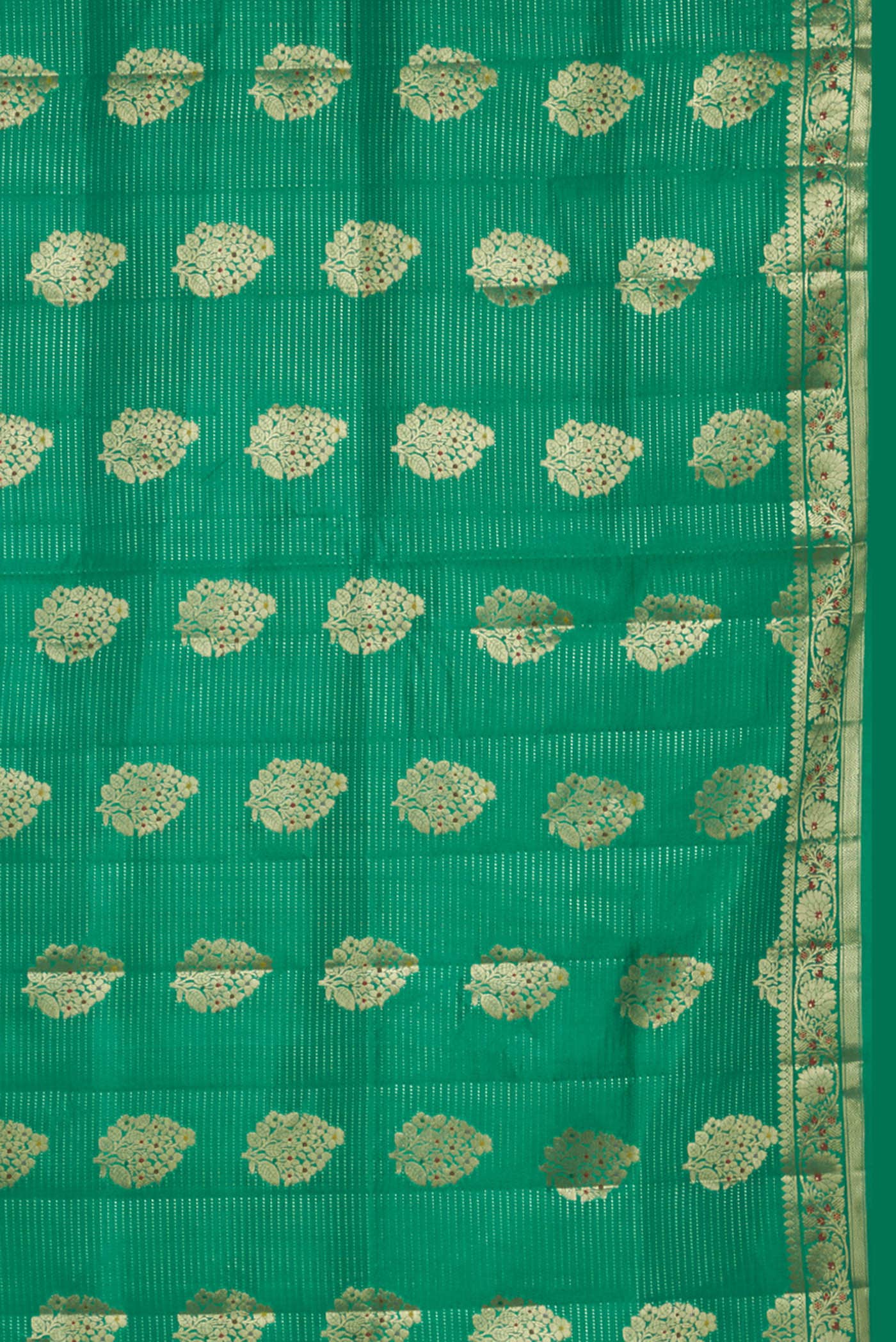 Green Banarasi Raw Silk Saree