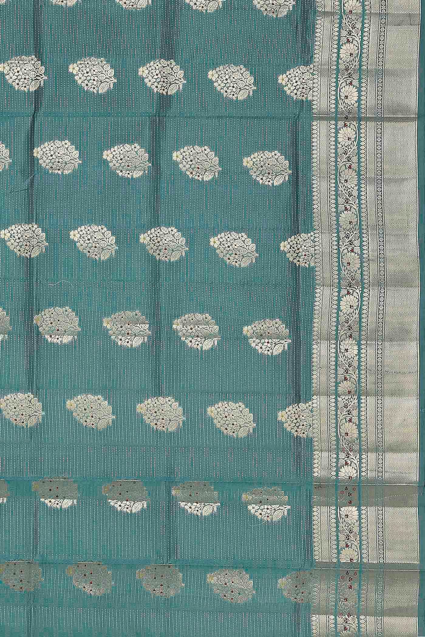 Blue Banarasi Raw Silk Saree