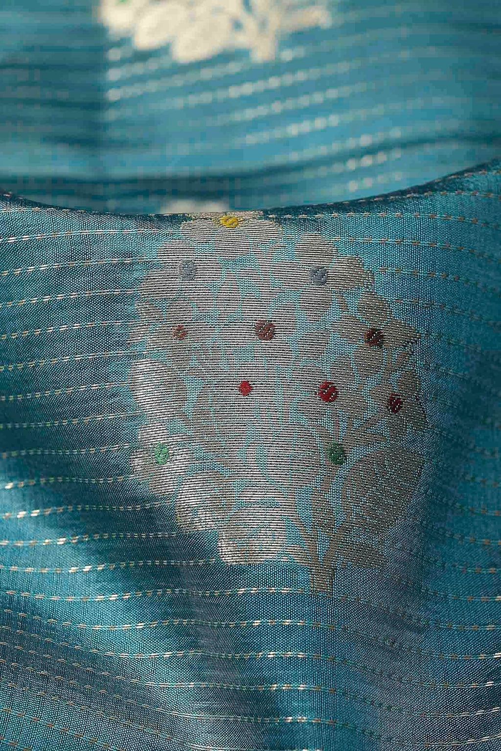 Blue Banarasi Raw Silk Saree