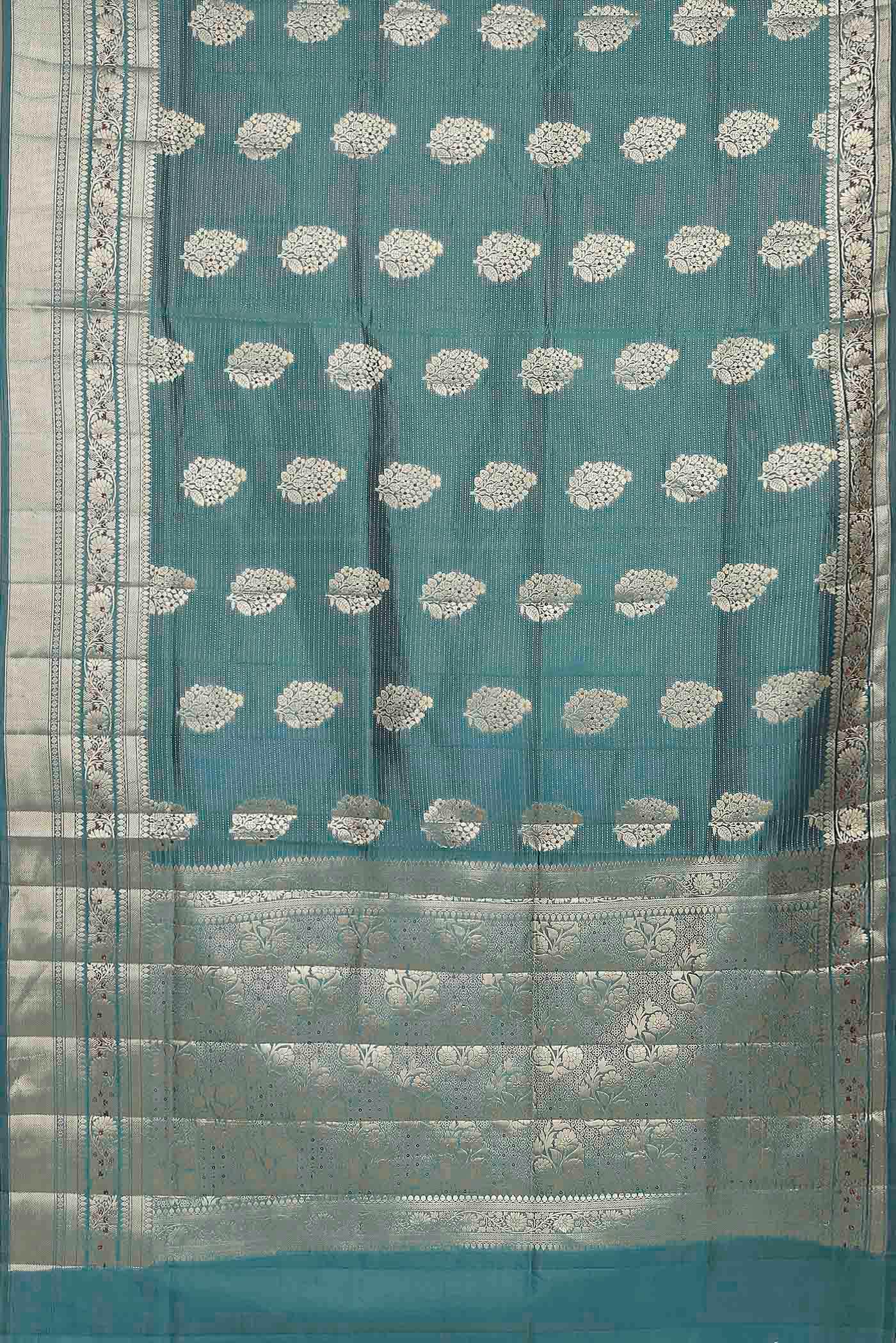 Blue Banarasi Raw Silk Saree