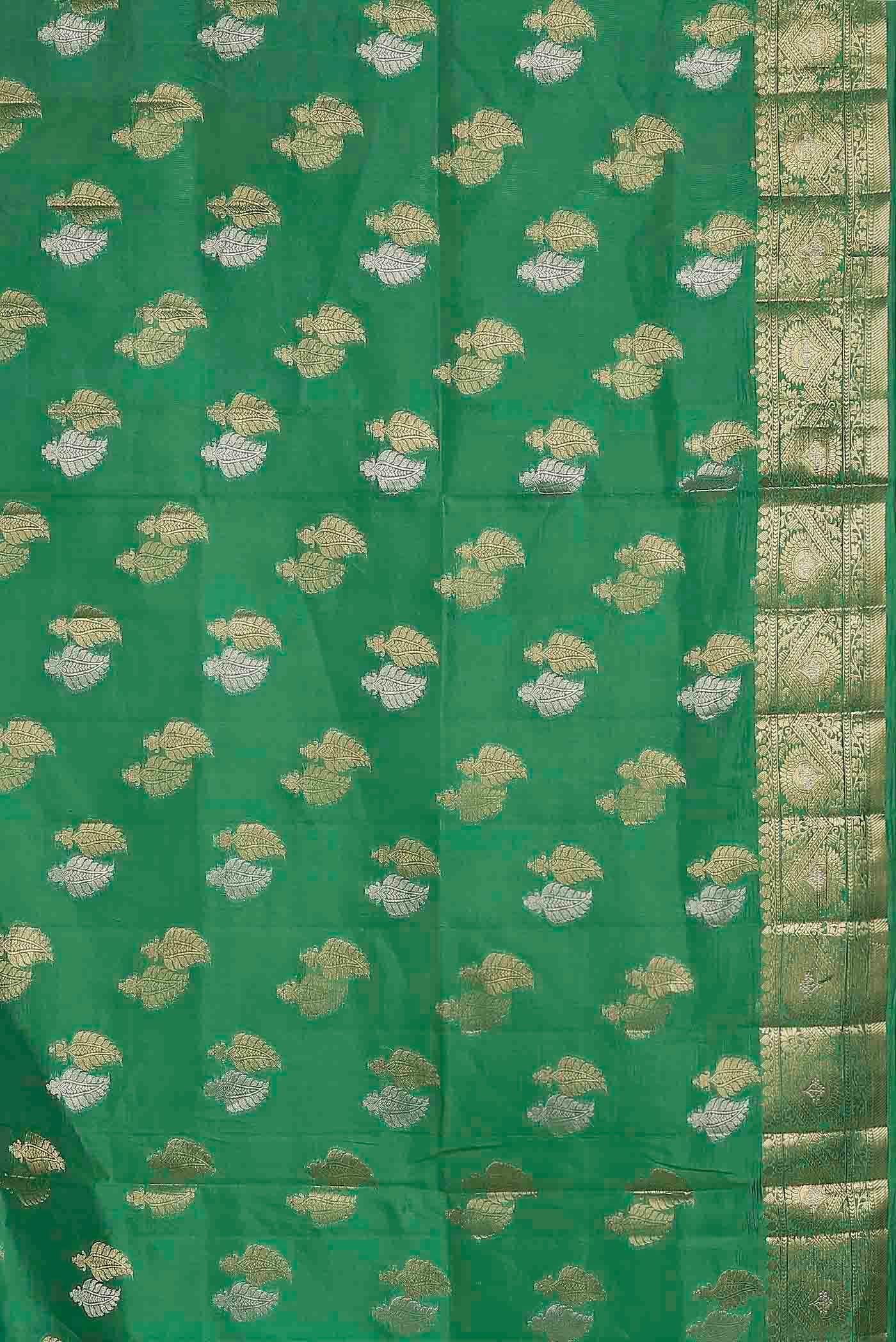 Green Banarasi Tussar Silk Saree