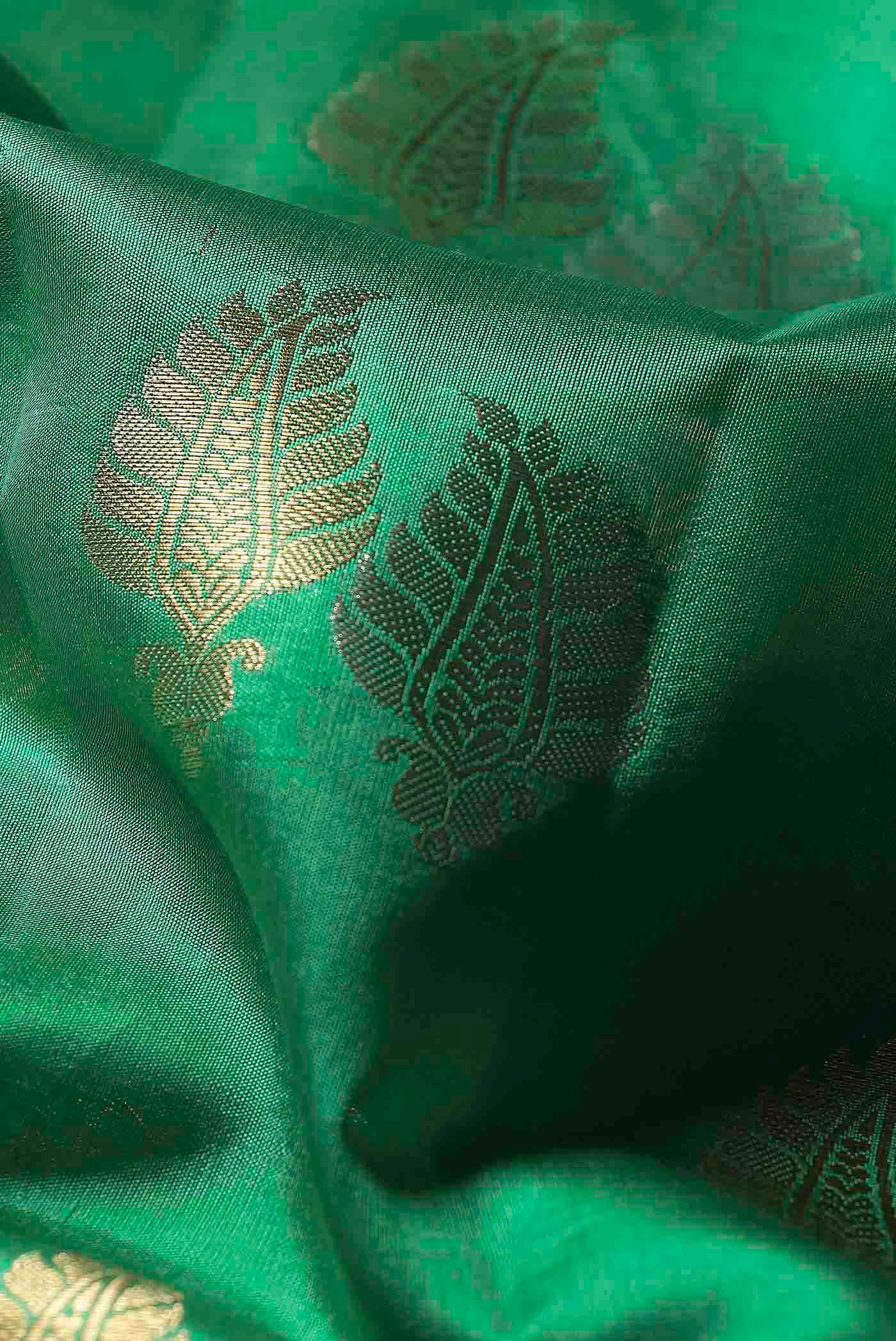 Green Banarasi Tussar Silk Saree