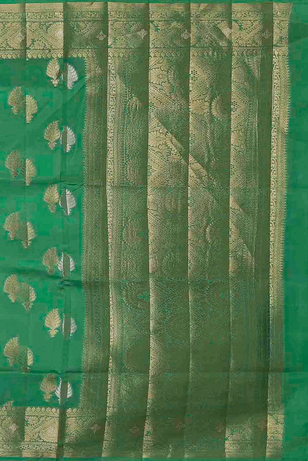Green Banarasi Tussar Silk Saree