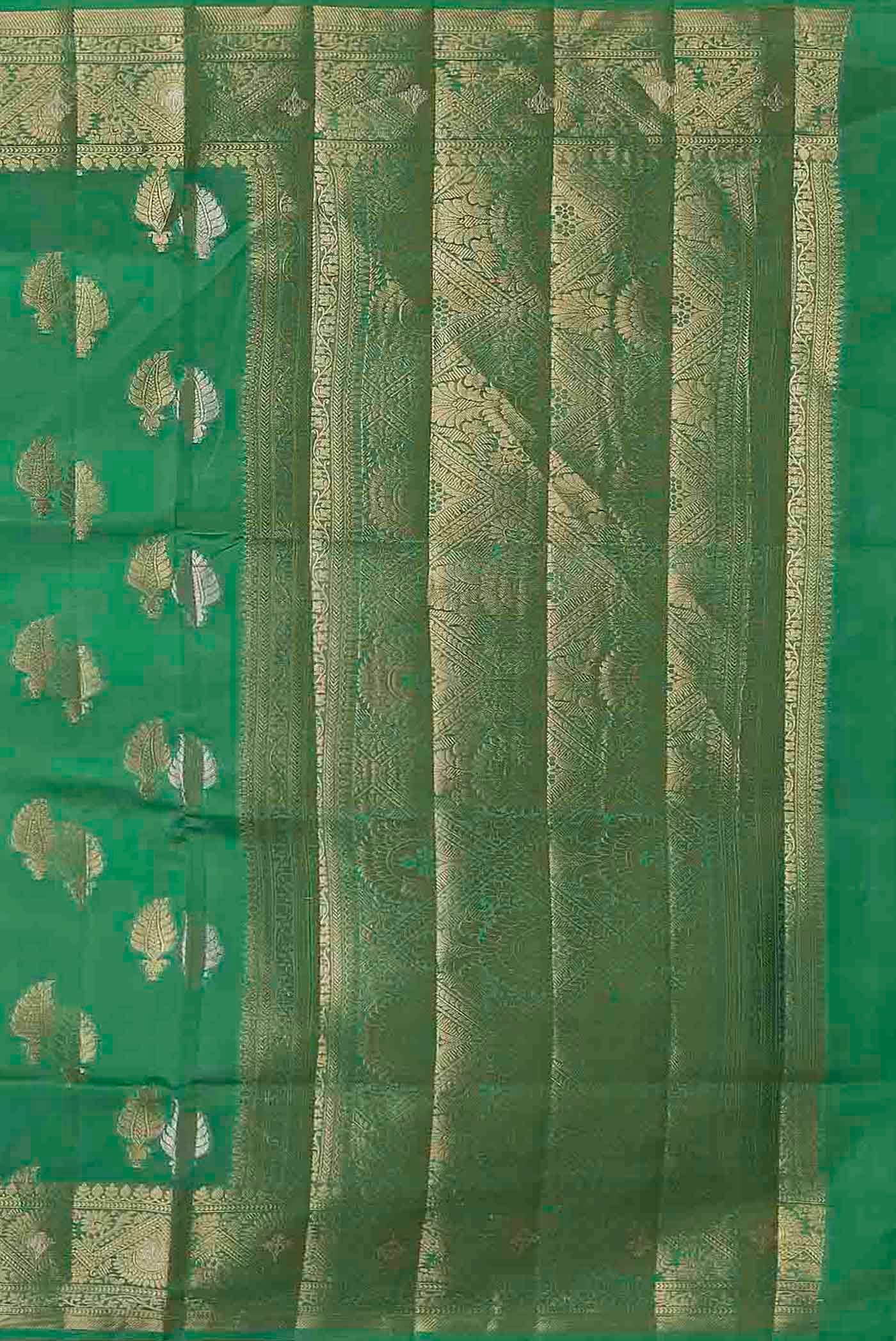 Green Banarasi Tussar Silk Saree