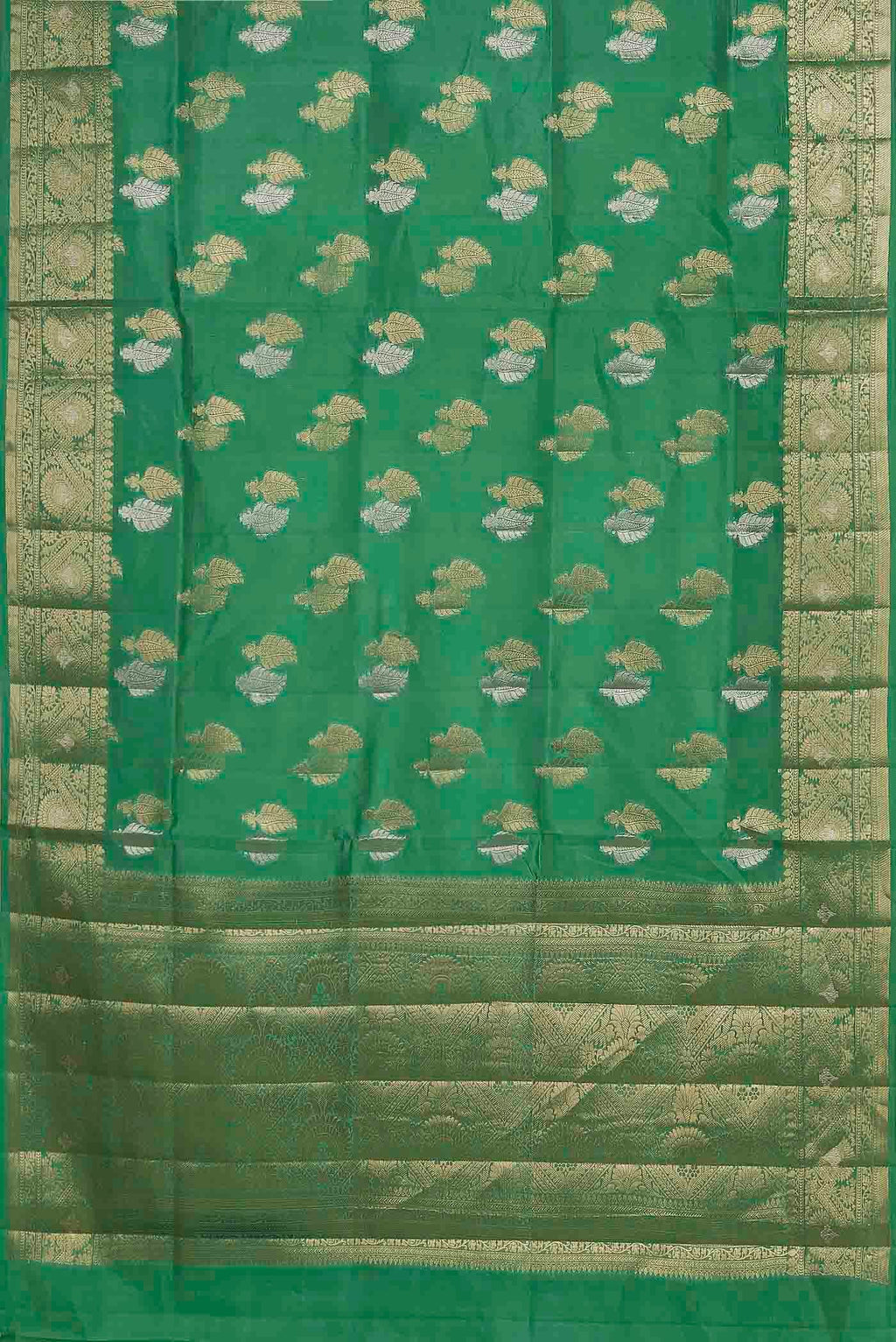 Green Banarasi Tussar Silk Saree