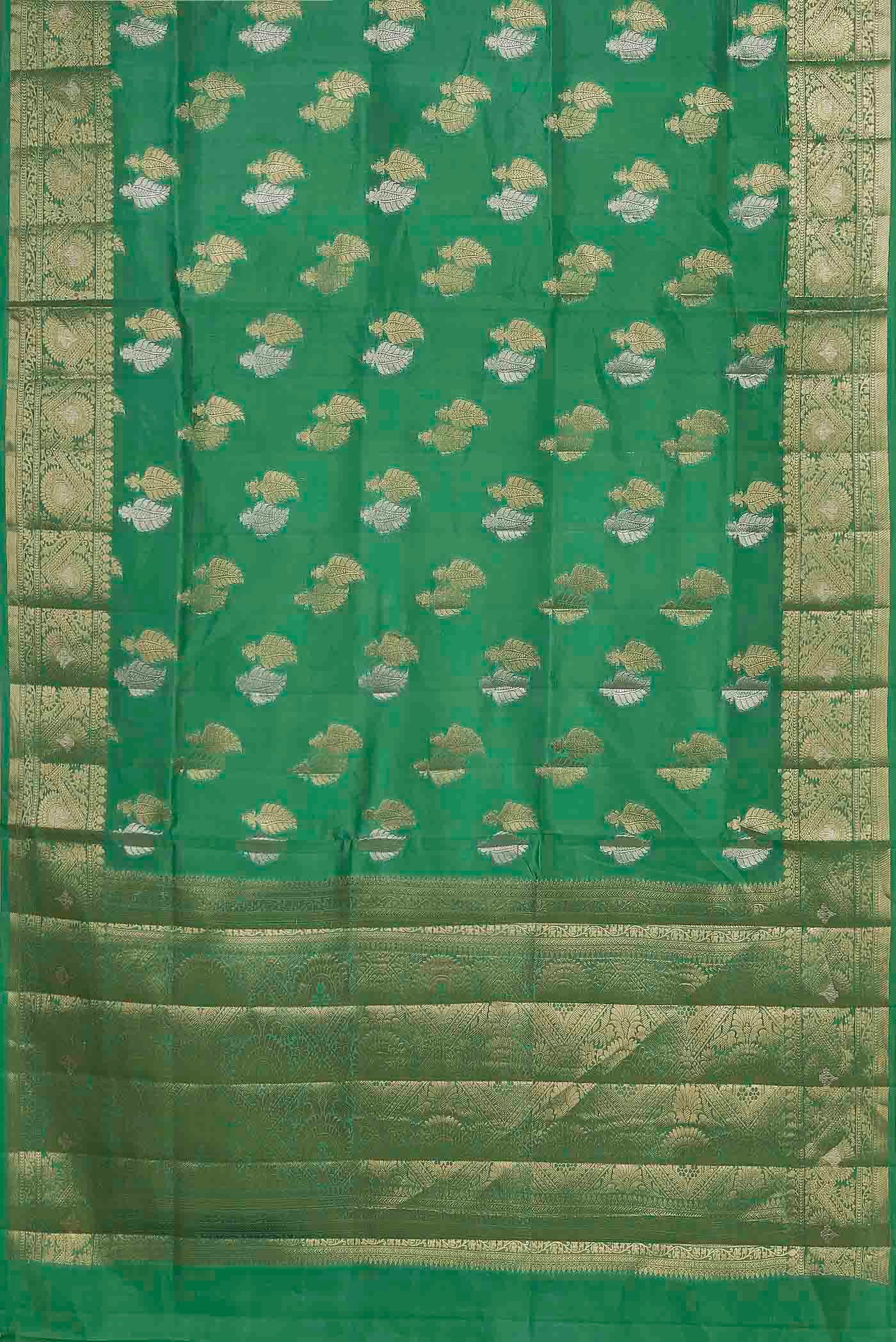 Green Banarasi Tussar Silk Saree