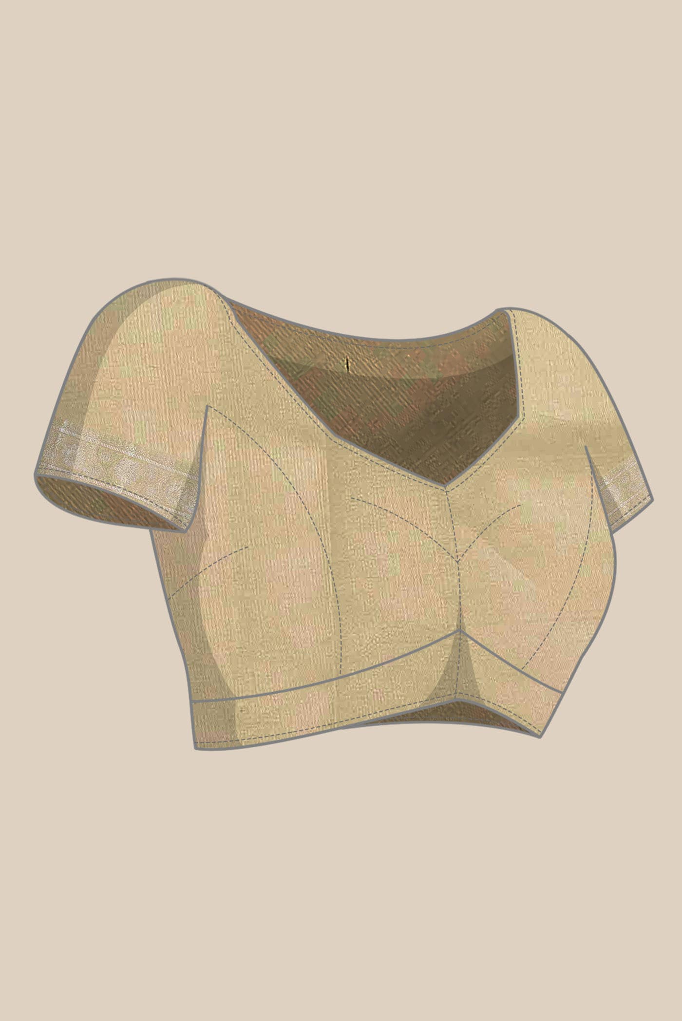 Beige Banarasi Raw Silk Saree