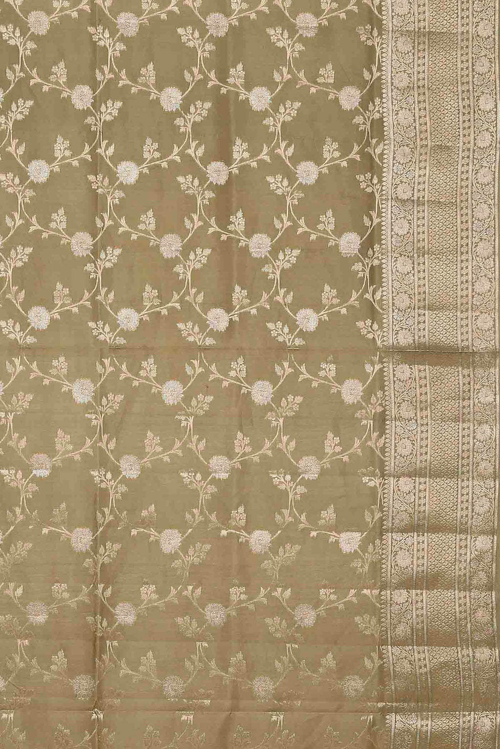 Beige Banarasi Raw Silk Saree