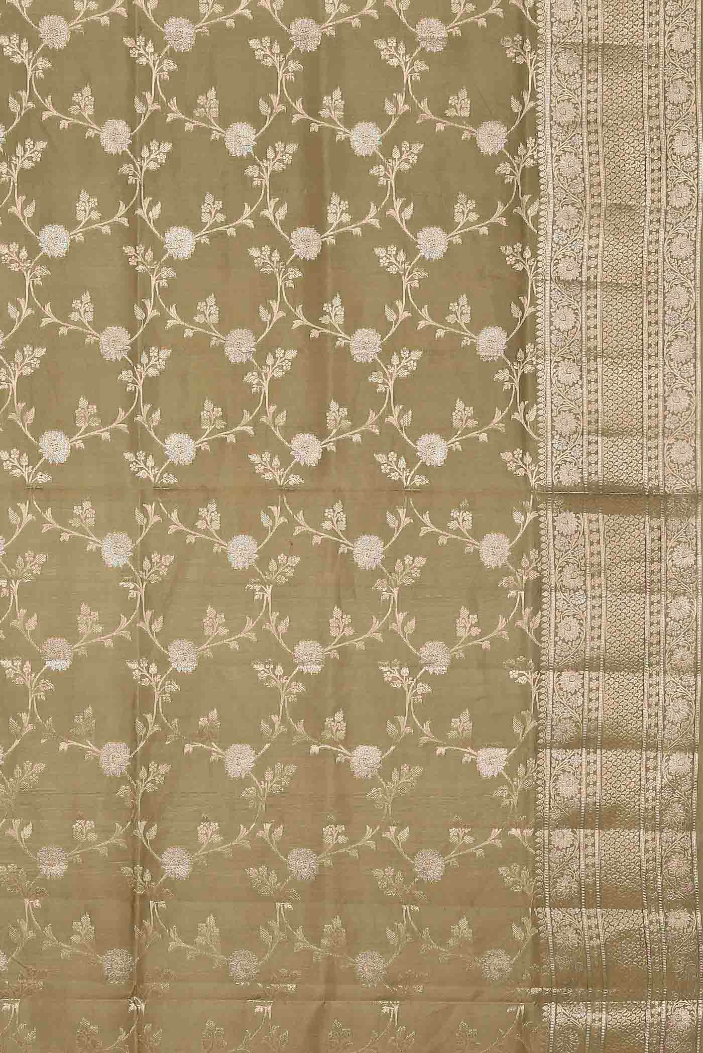 Beige Banarasi Raw Silk Saree