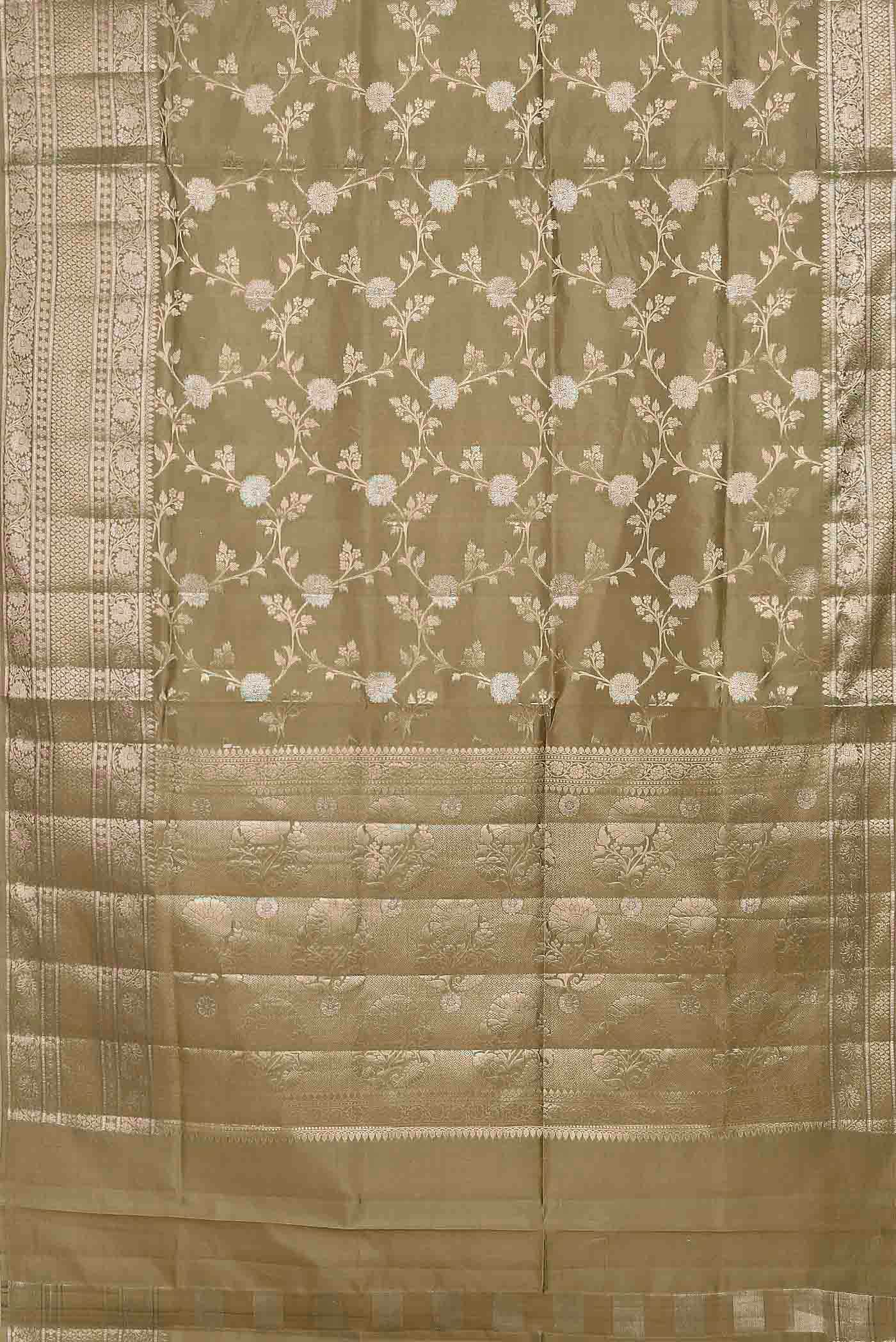 Beige Banarasi Raw Silk Saree