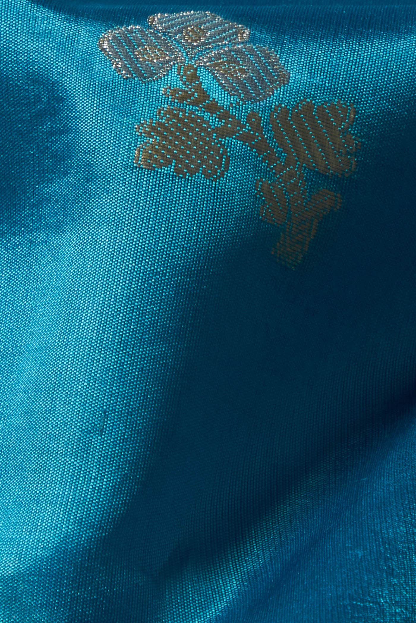 Blue Banarasi Raw Silk Saree