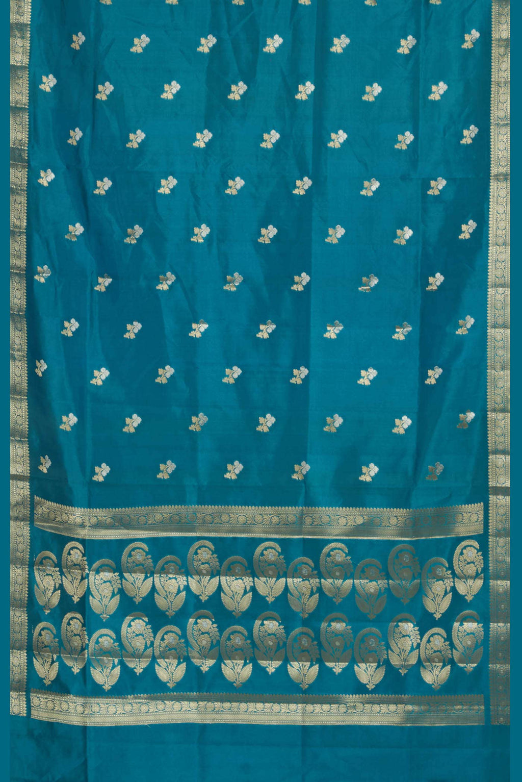 Blue Banarasi Raw Silk Saree