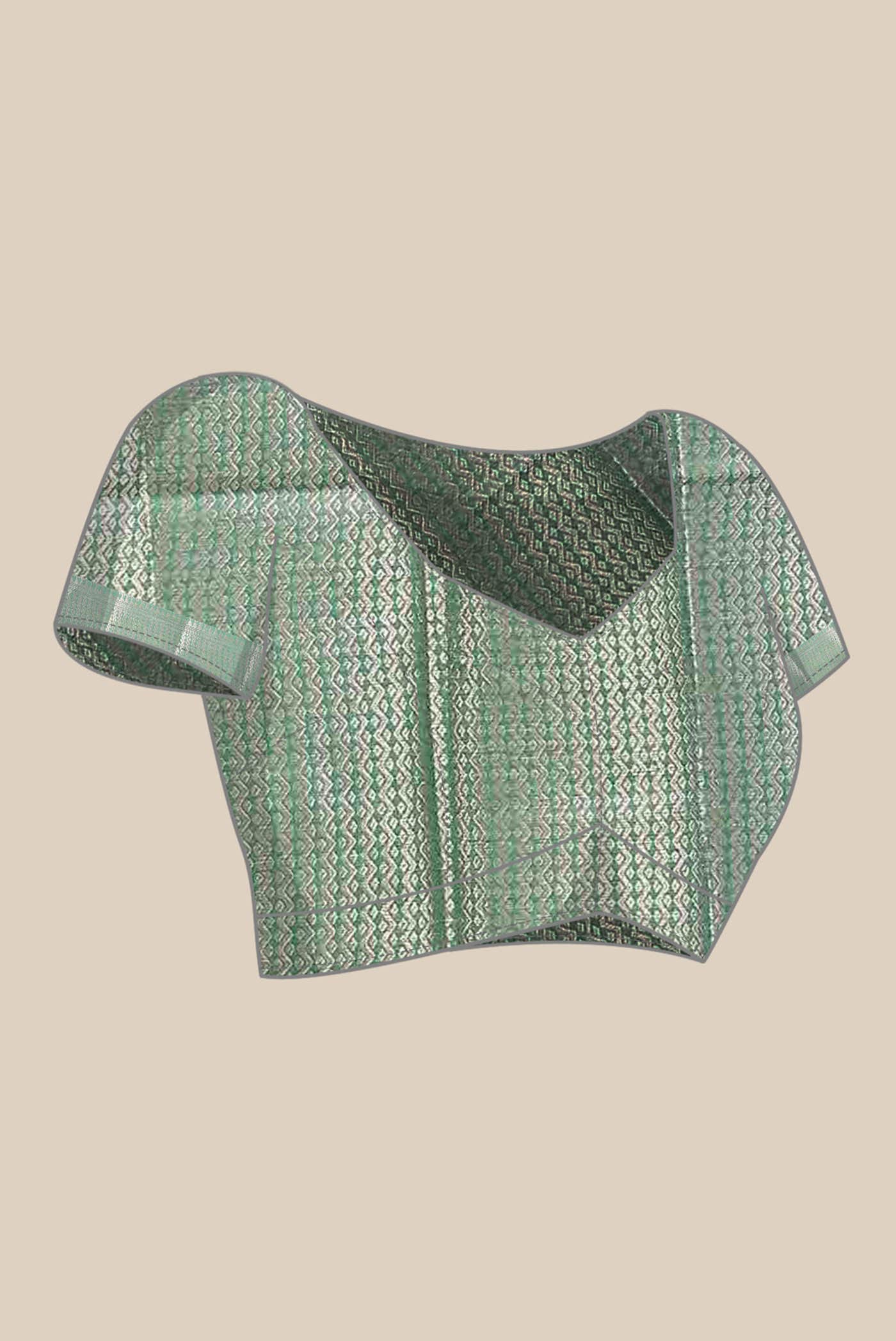 Green Banarasi Tussar Silk Saree