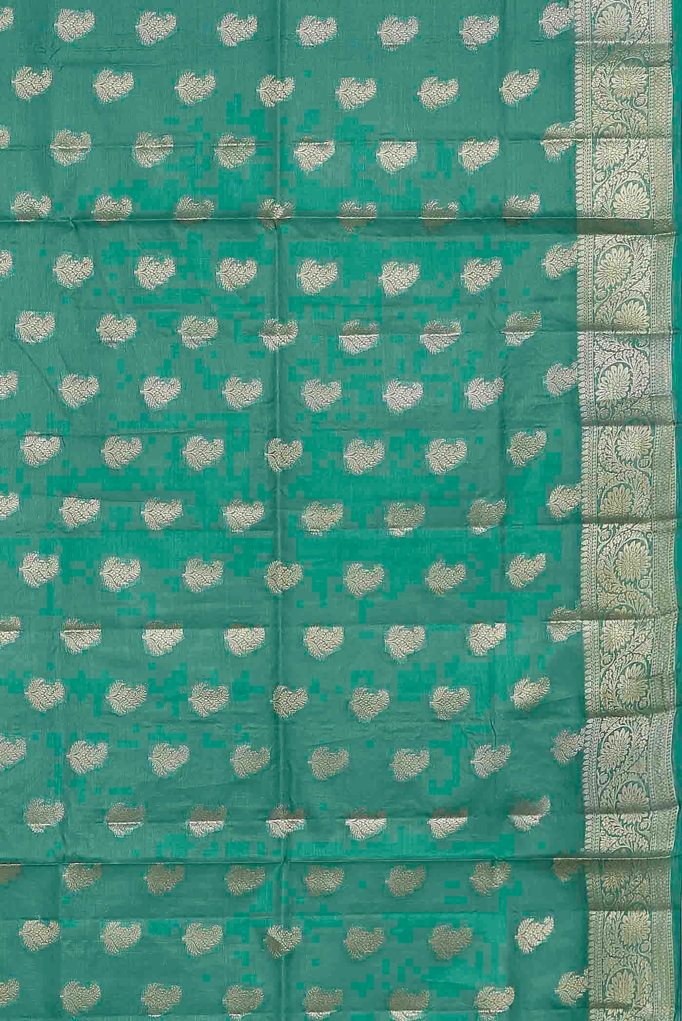 Green Banarasi Tussar Silk Saree