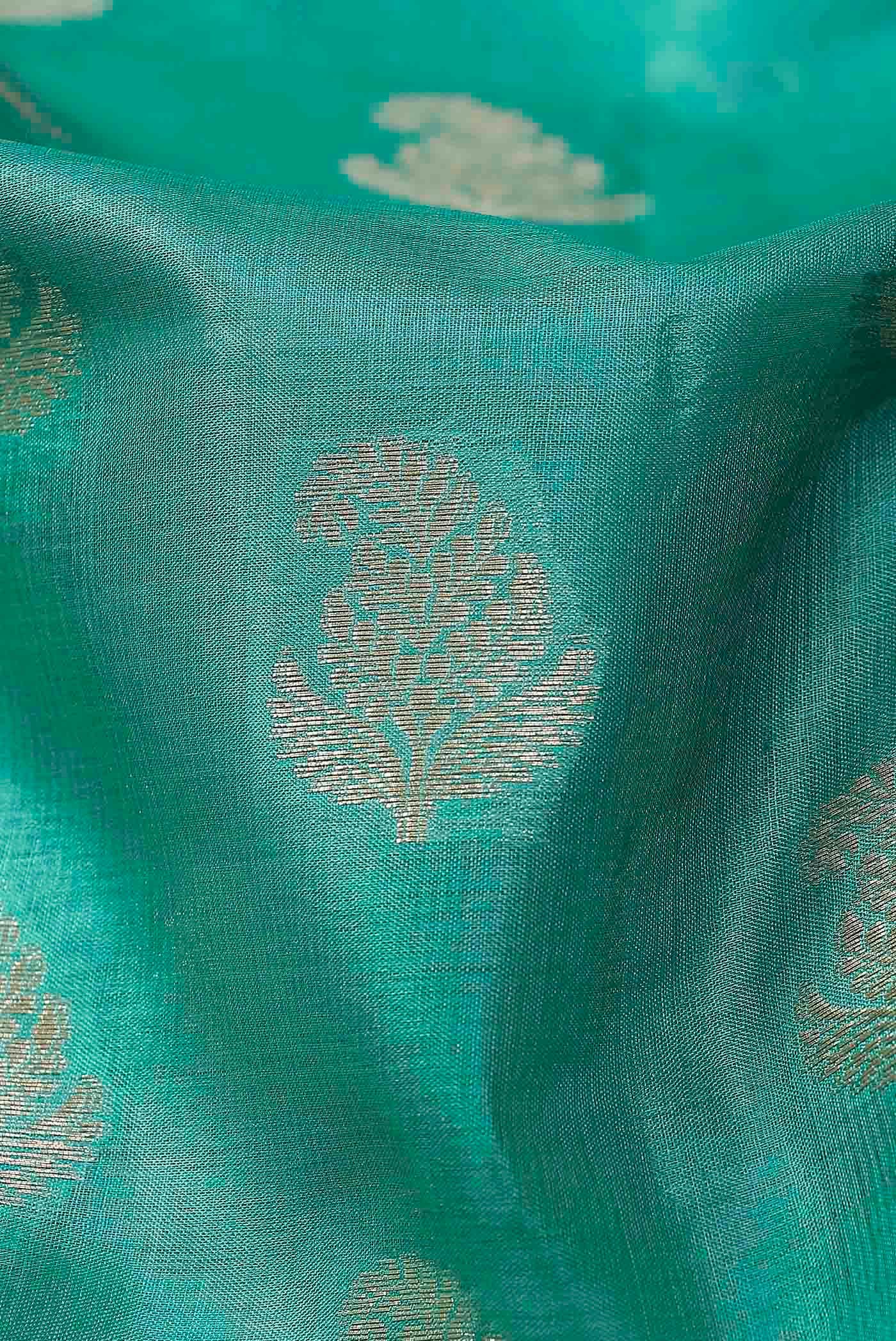 Green Banarasi Tussar Silk Saree