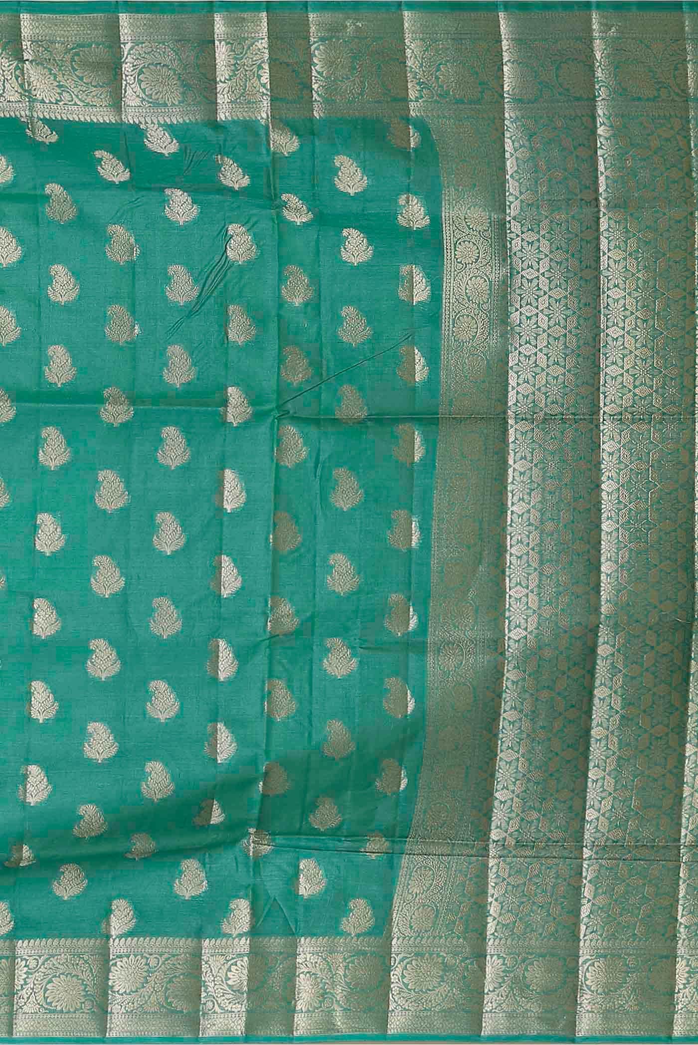 Green Banarasi Tussar Silk Saree