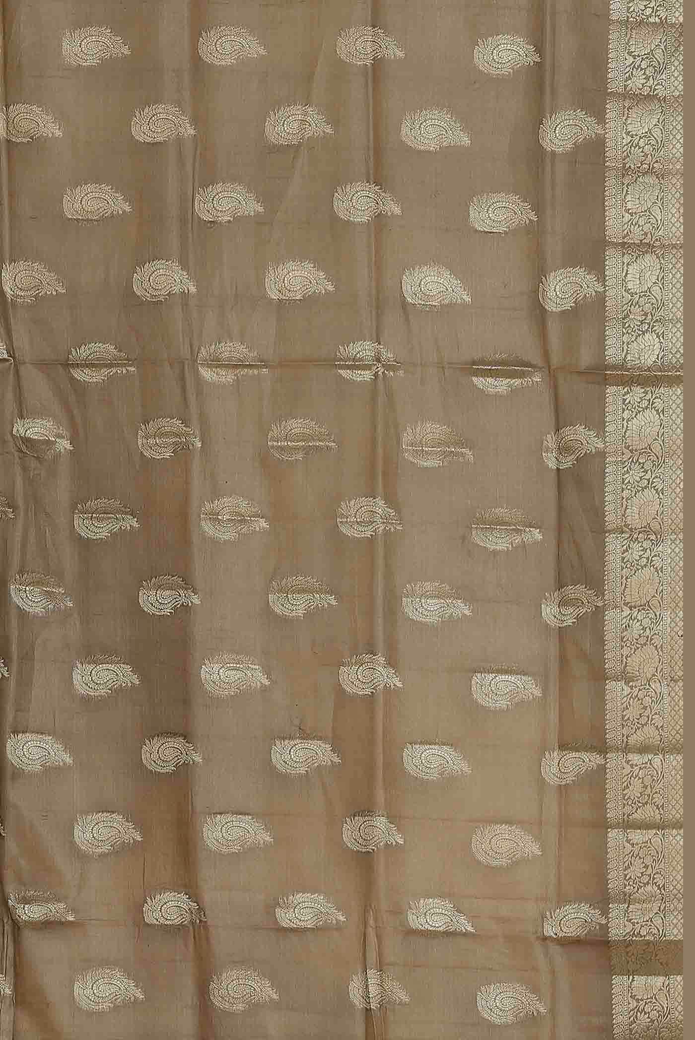 Beige Banarasi Raw Silk Saree