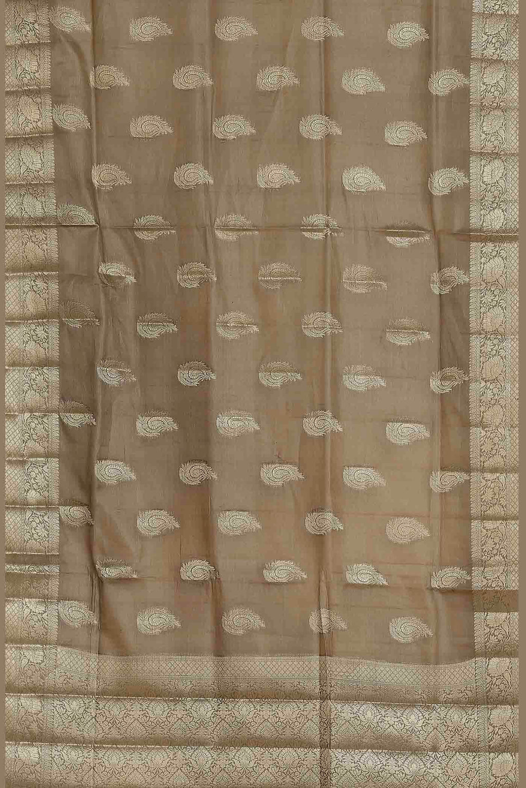 Beige Banarasi Raw Silk Saree