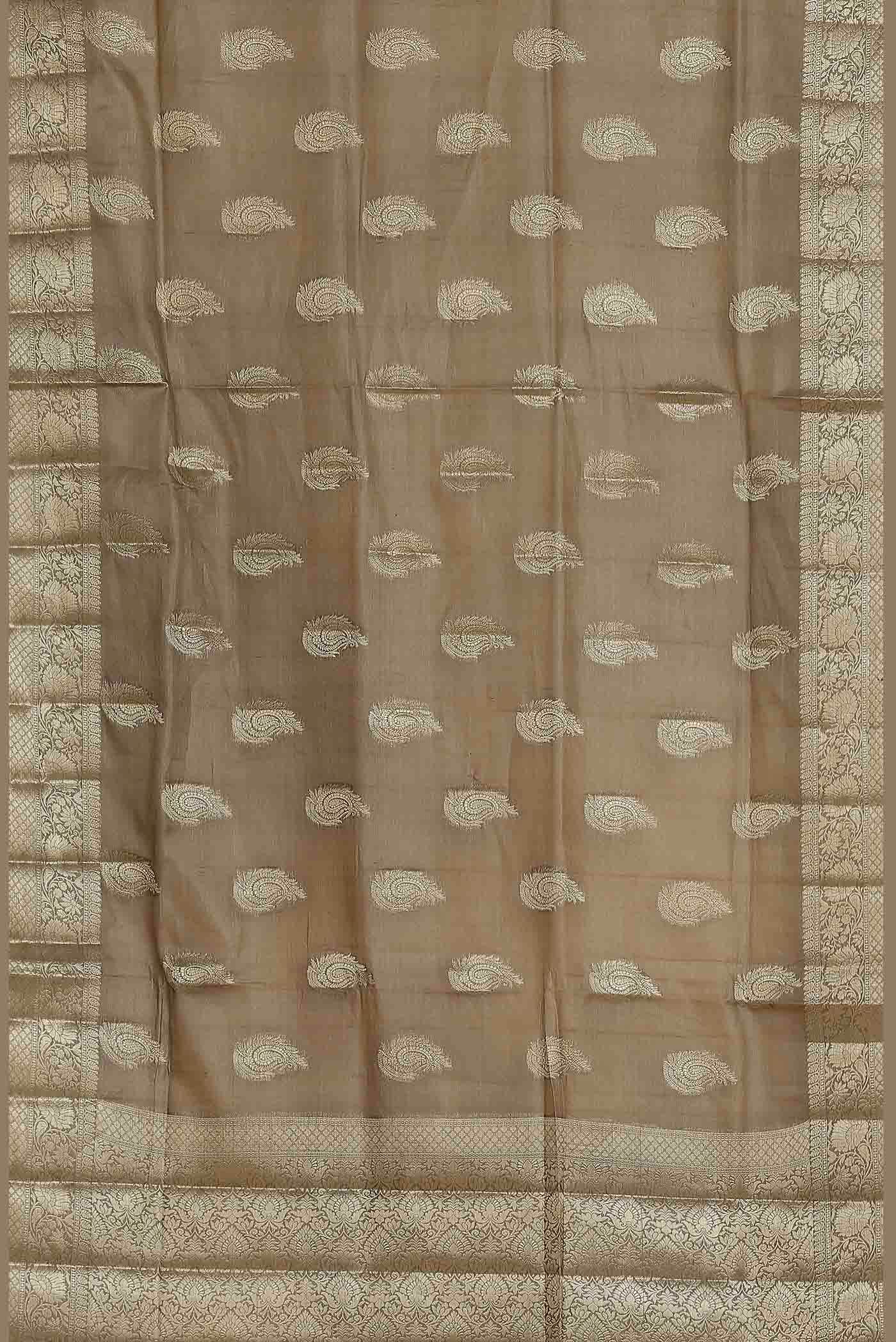Beige Banarasi Raw Silk Saree