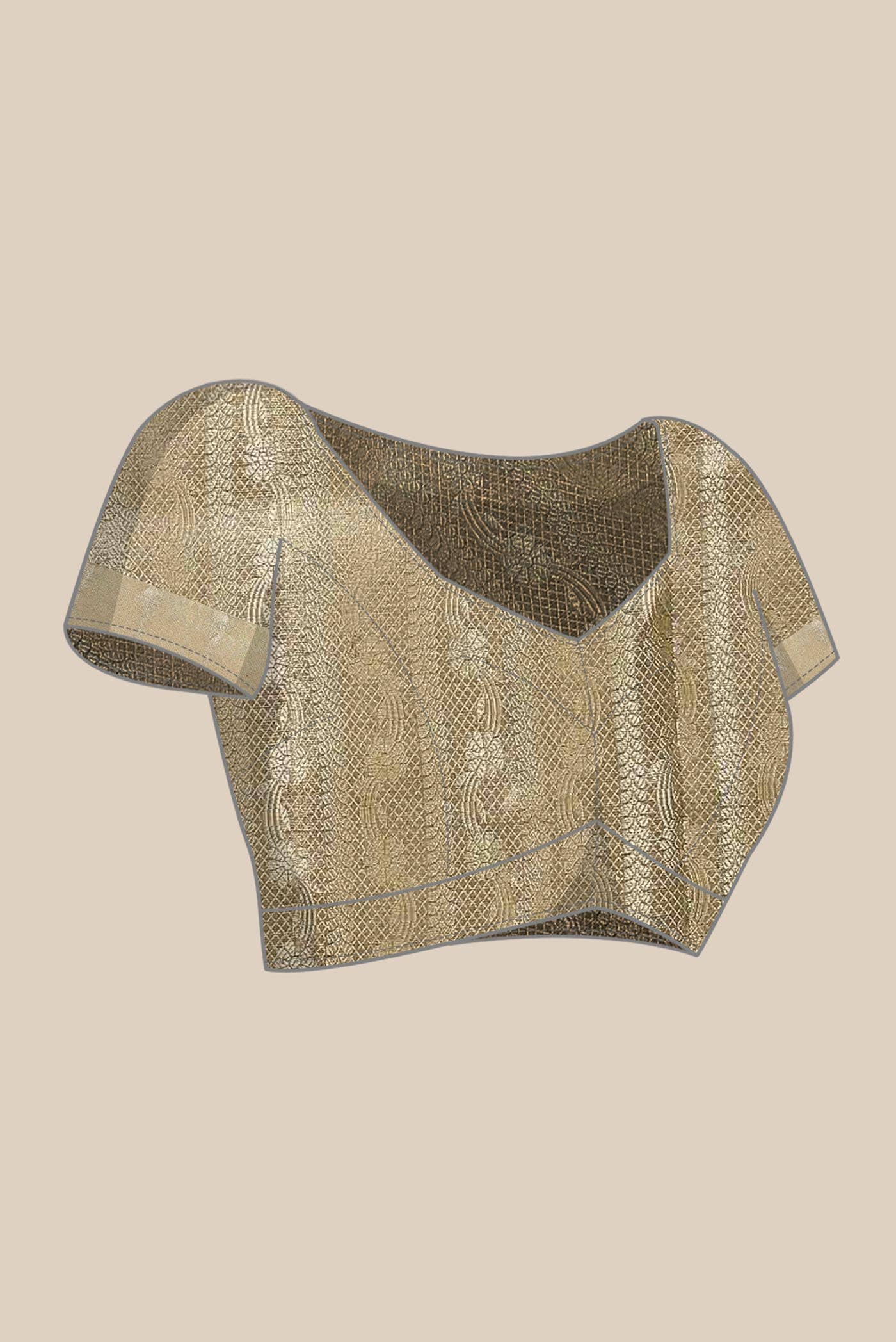 Beige Banarasi Tussar Silk Saree
