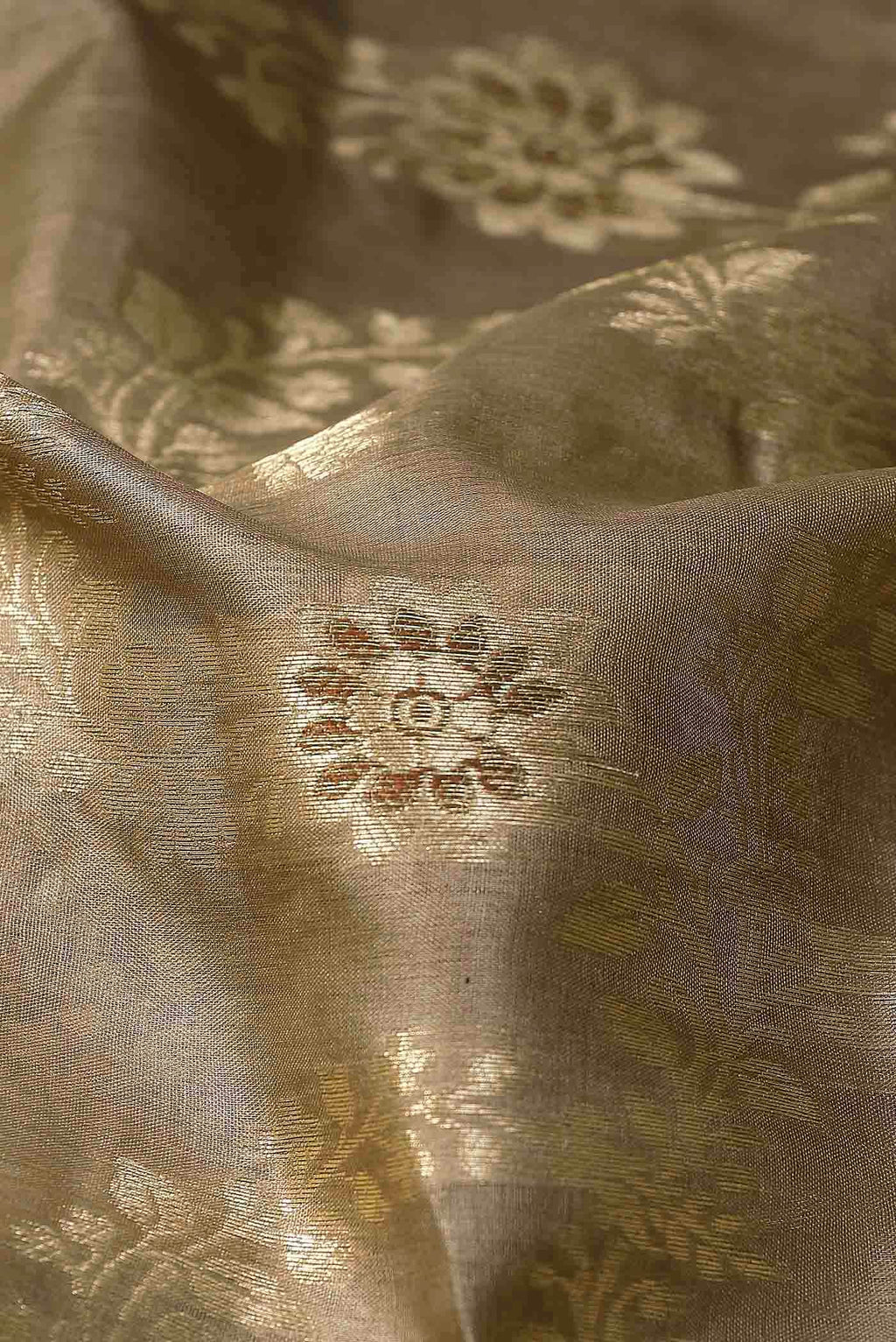 Beige Banarasi Tussar Silk Saree