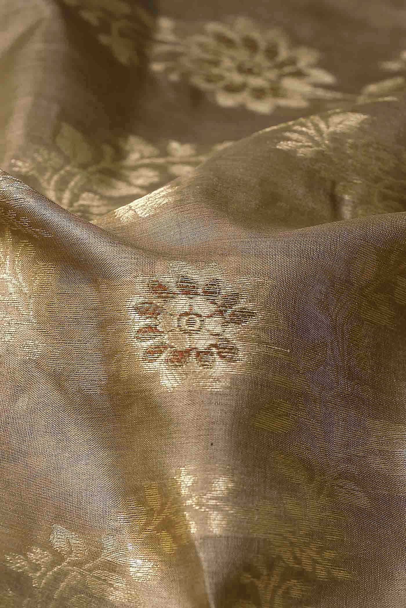 Beige Banarasi Tussar Silk Saree