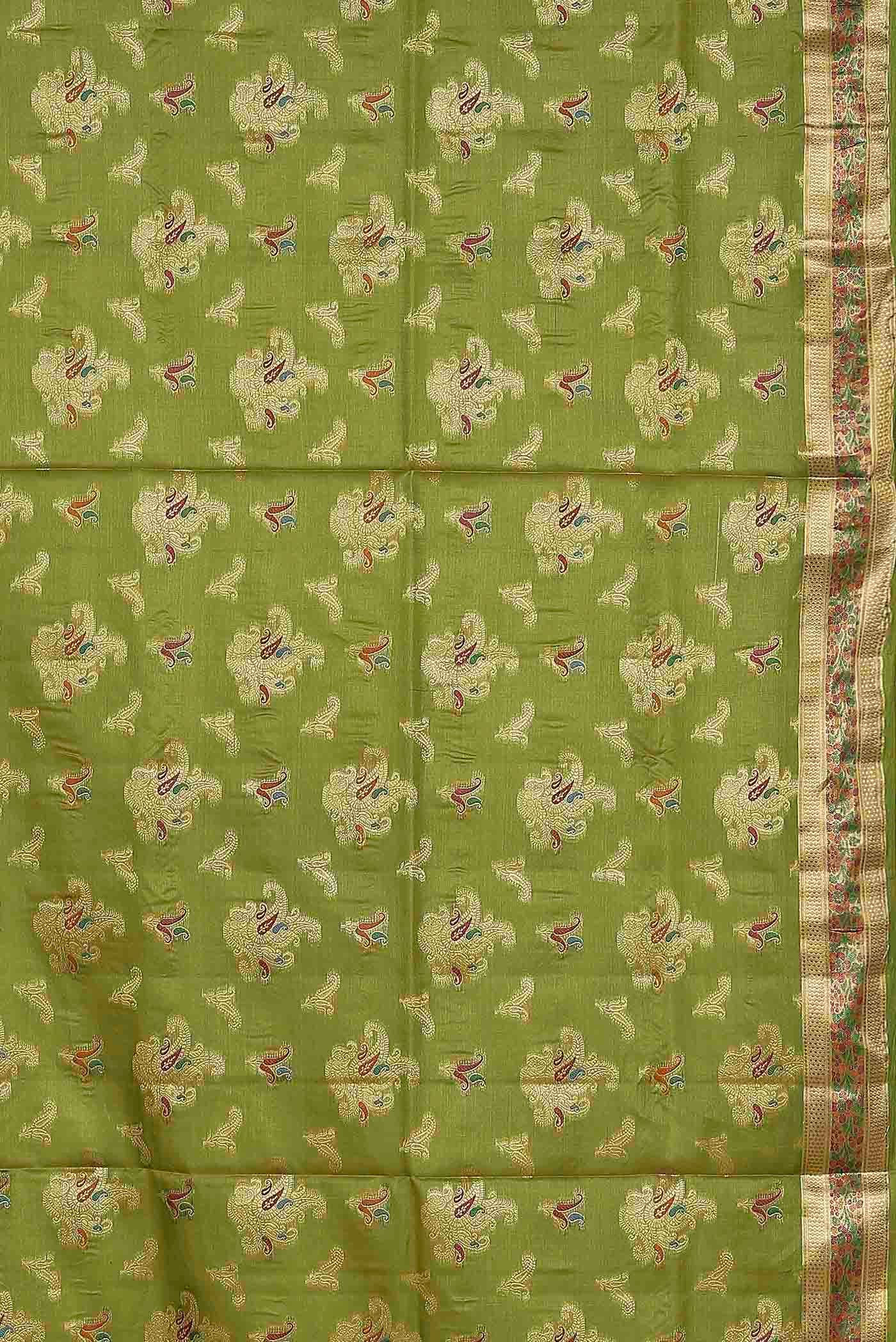 Green Banarasi Tussar Silk Saree