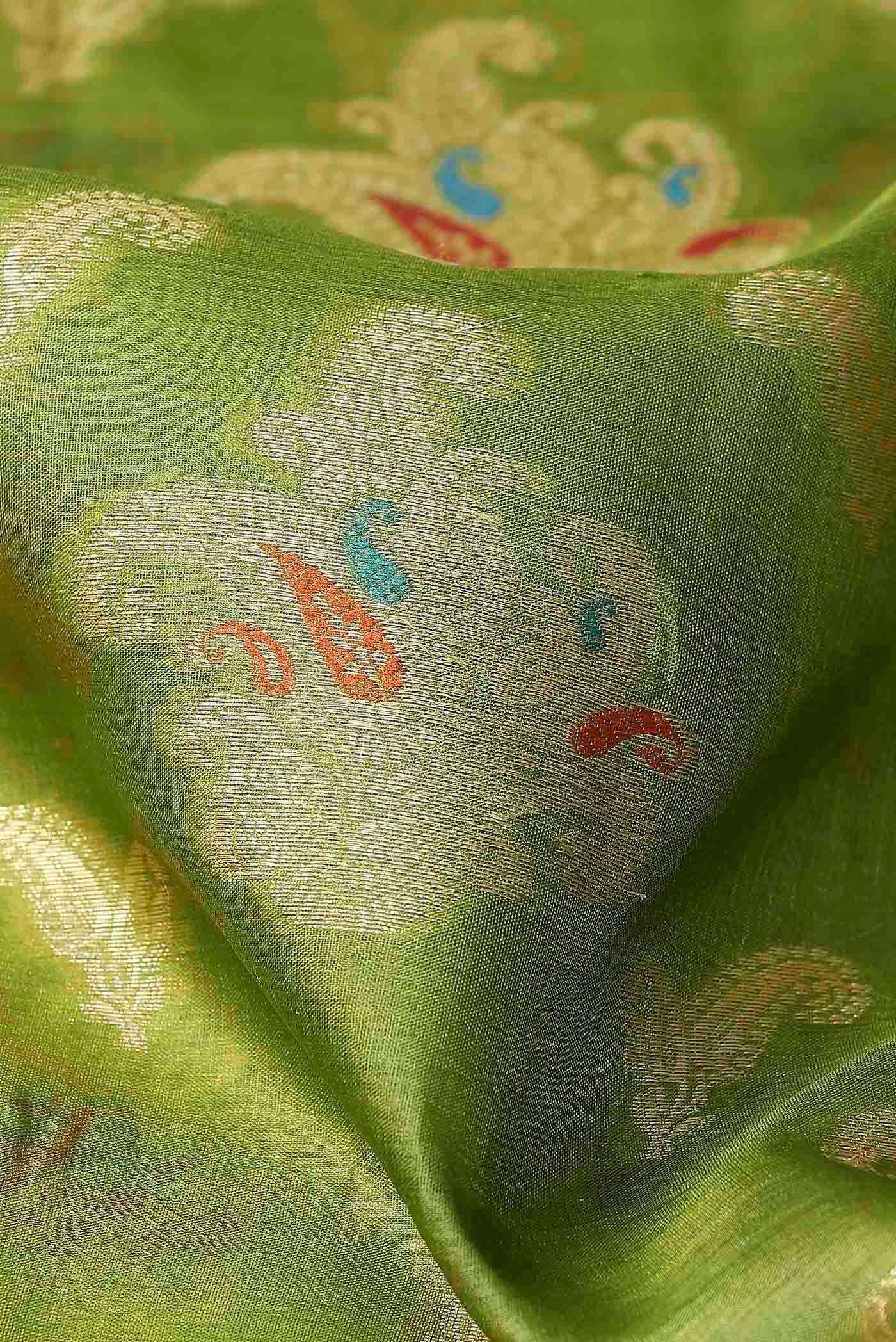 Green Banarasi Tussar Silk Saree