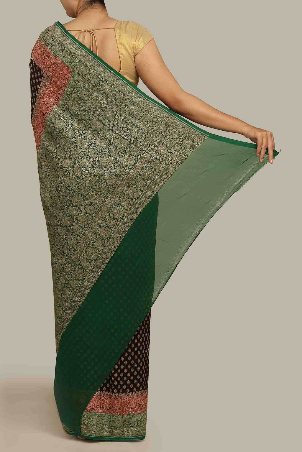 Black Banarasi Georgette Saree