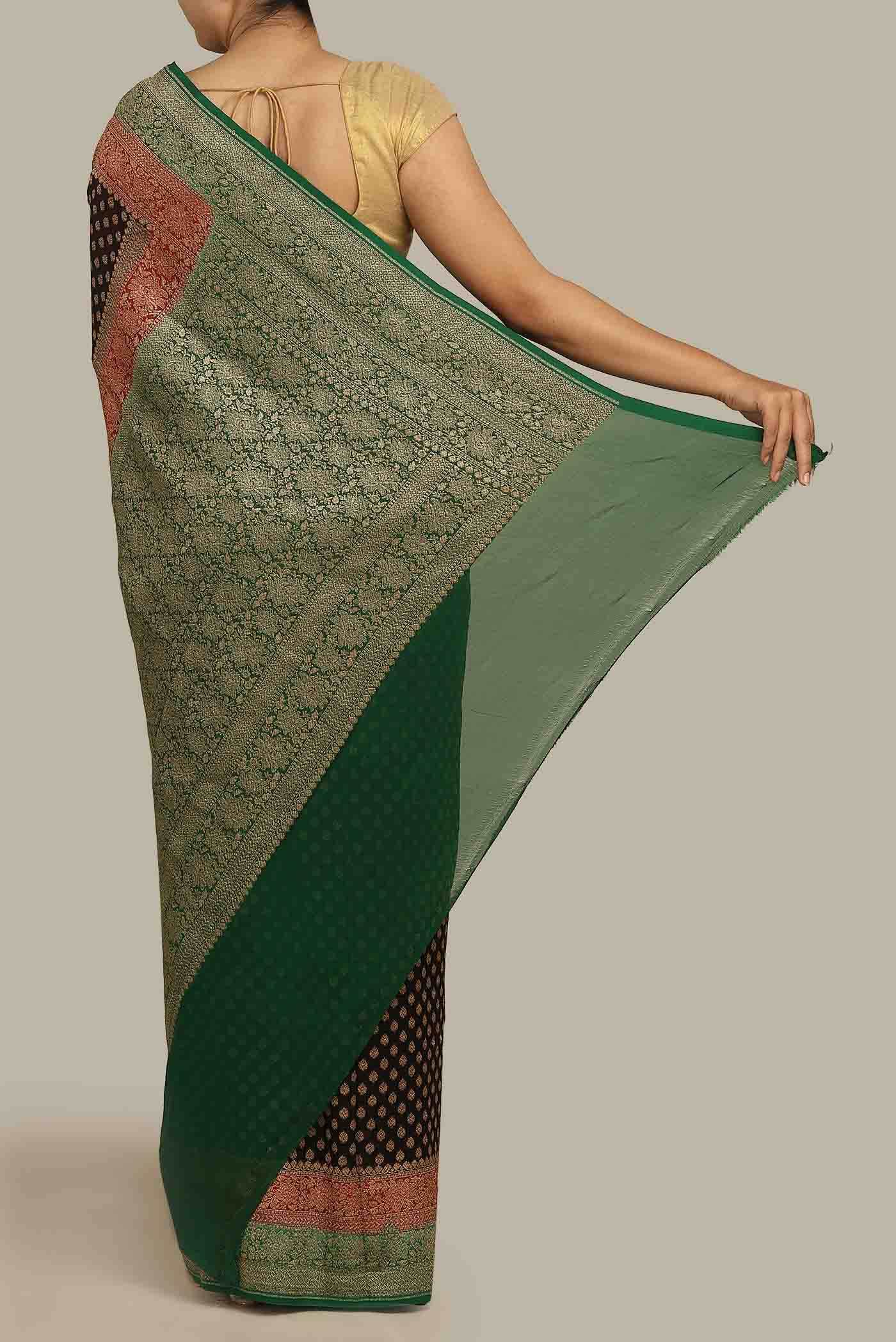 Black Banarasi Georgette Saree