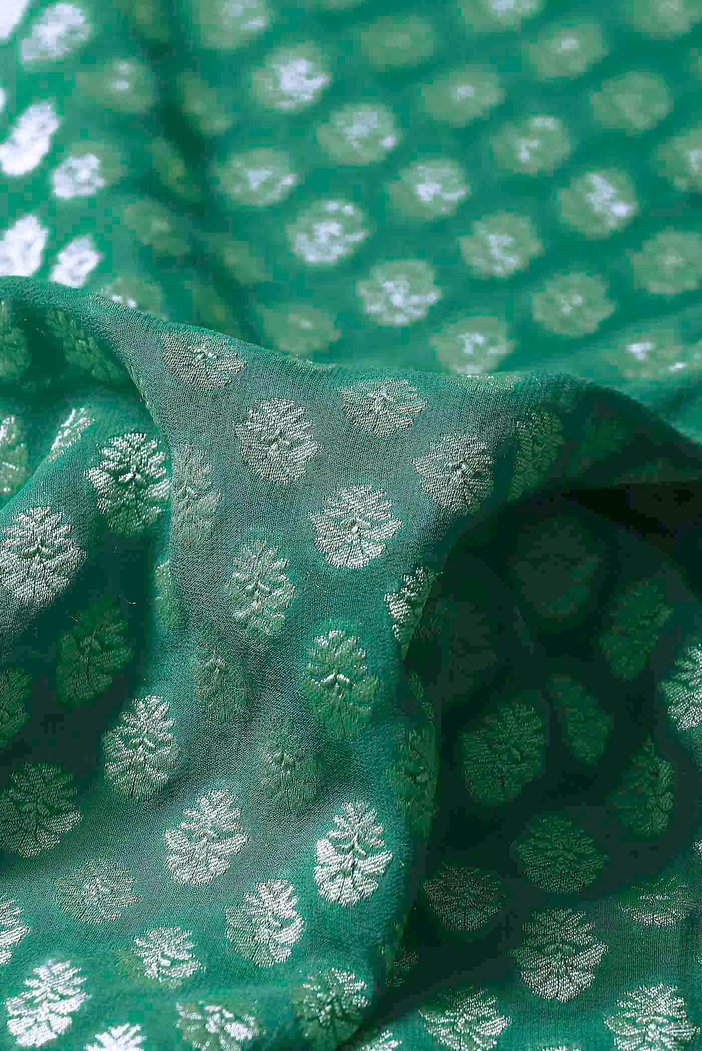 Green Banarasi Georgette Saree