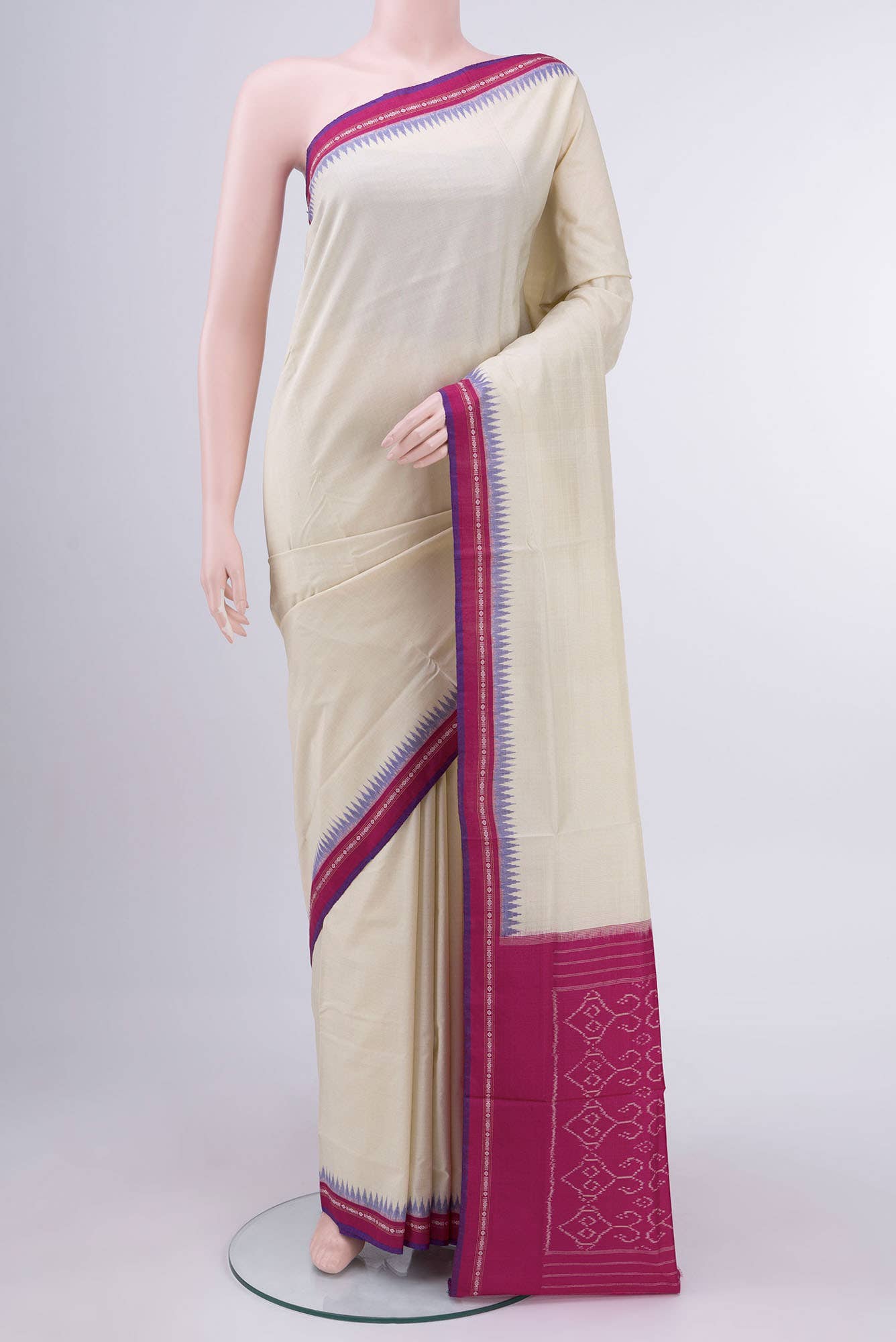 Cream Pochampally Saree