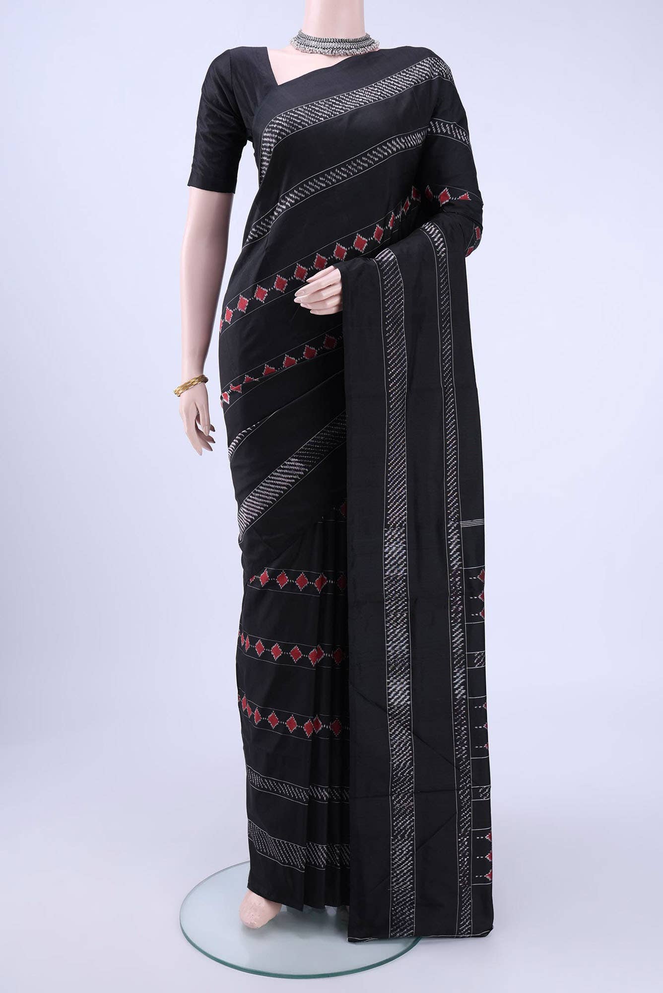Black Pochampally Silk Saree