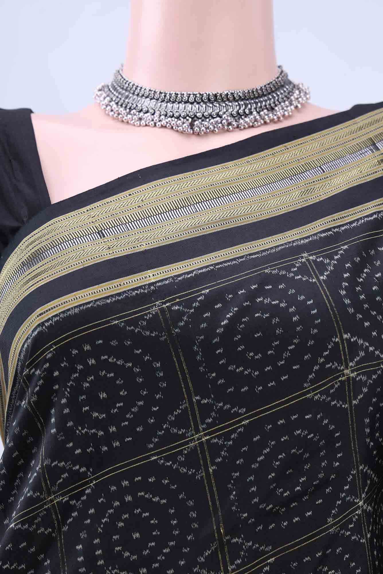 Black Pochampally Silk Saree